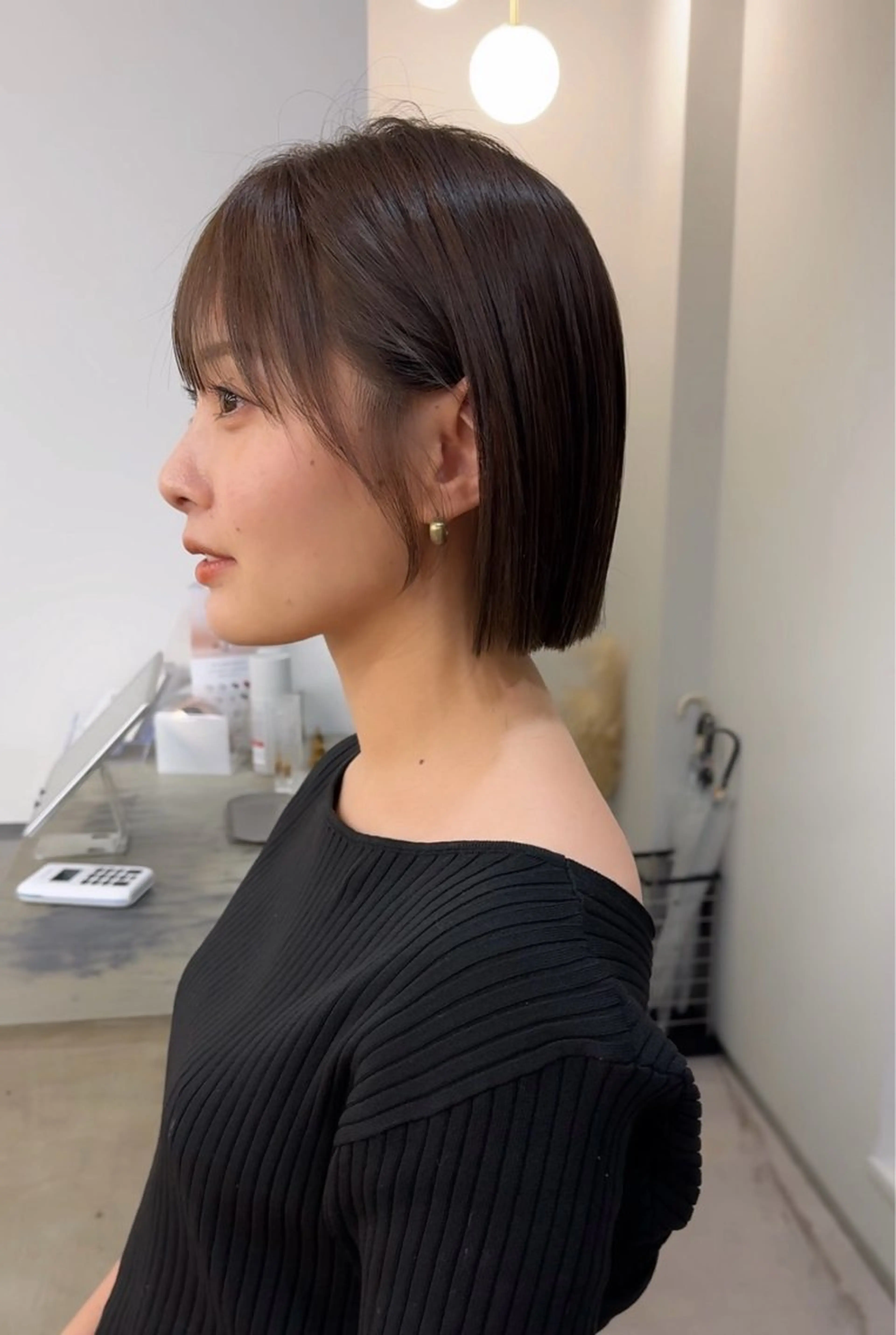 ショート 切りっぱなしボブ ボブ 田中 叶太のヘアスタイル