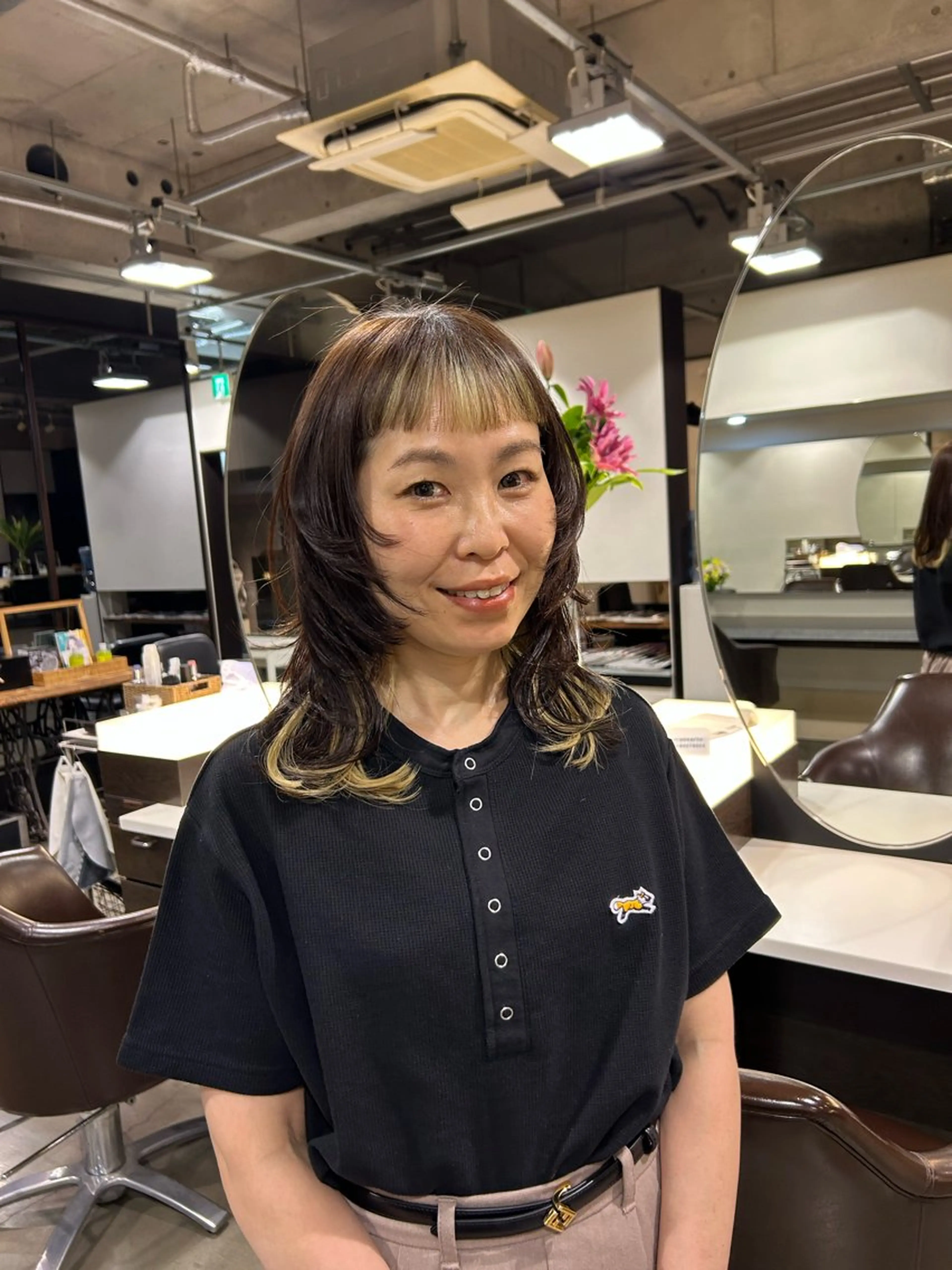 セミロング ハッシュカット レイヤー💫パーマ 🌙 nanacoのヘアスタイル