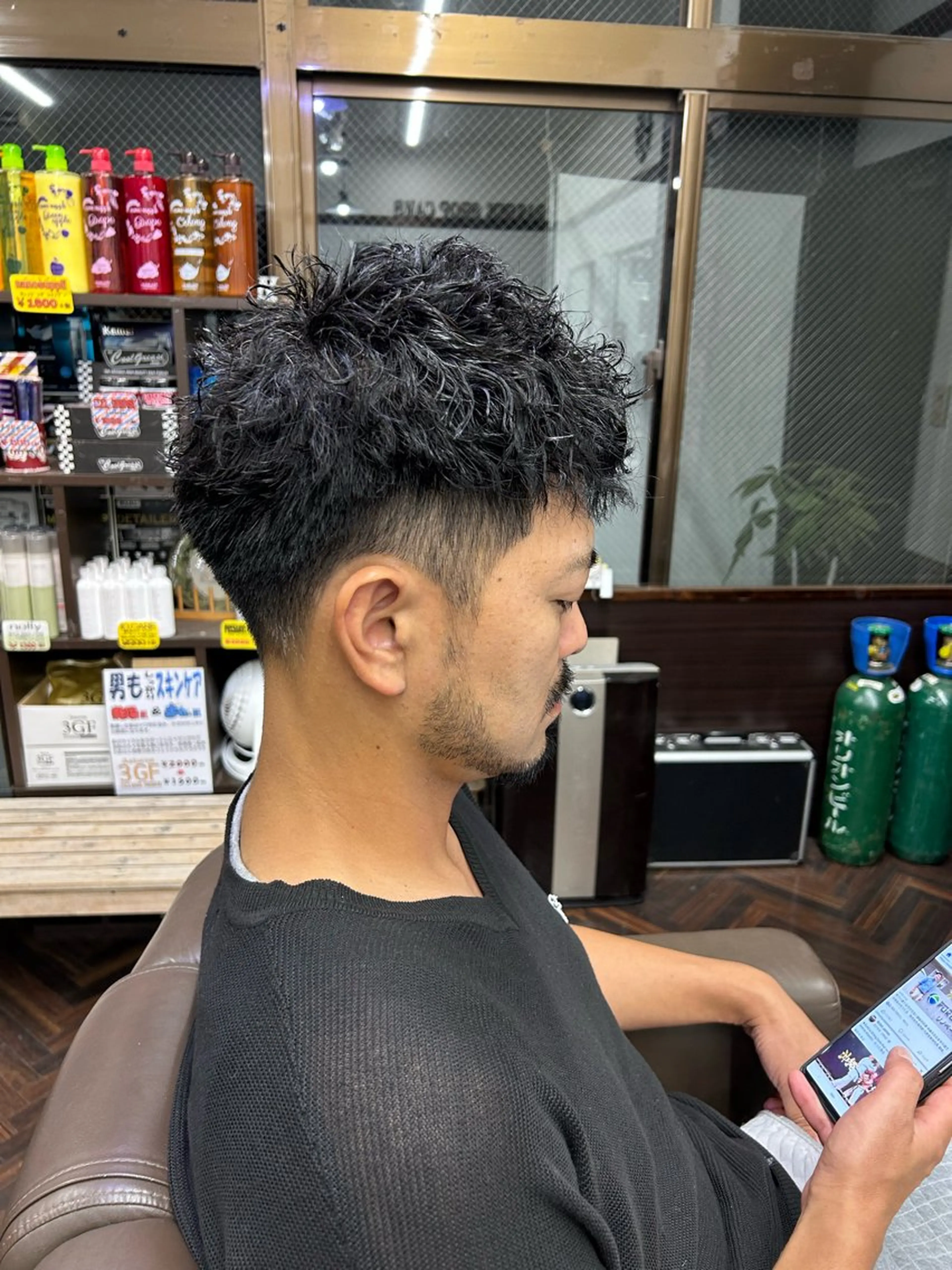 ショート パーマ メンズ B.B.Cams西原店所属・モデル募集中‼️ 安座間💈のヘアスタイル