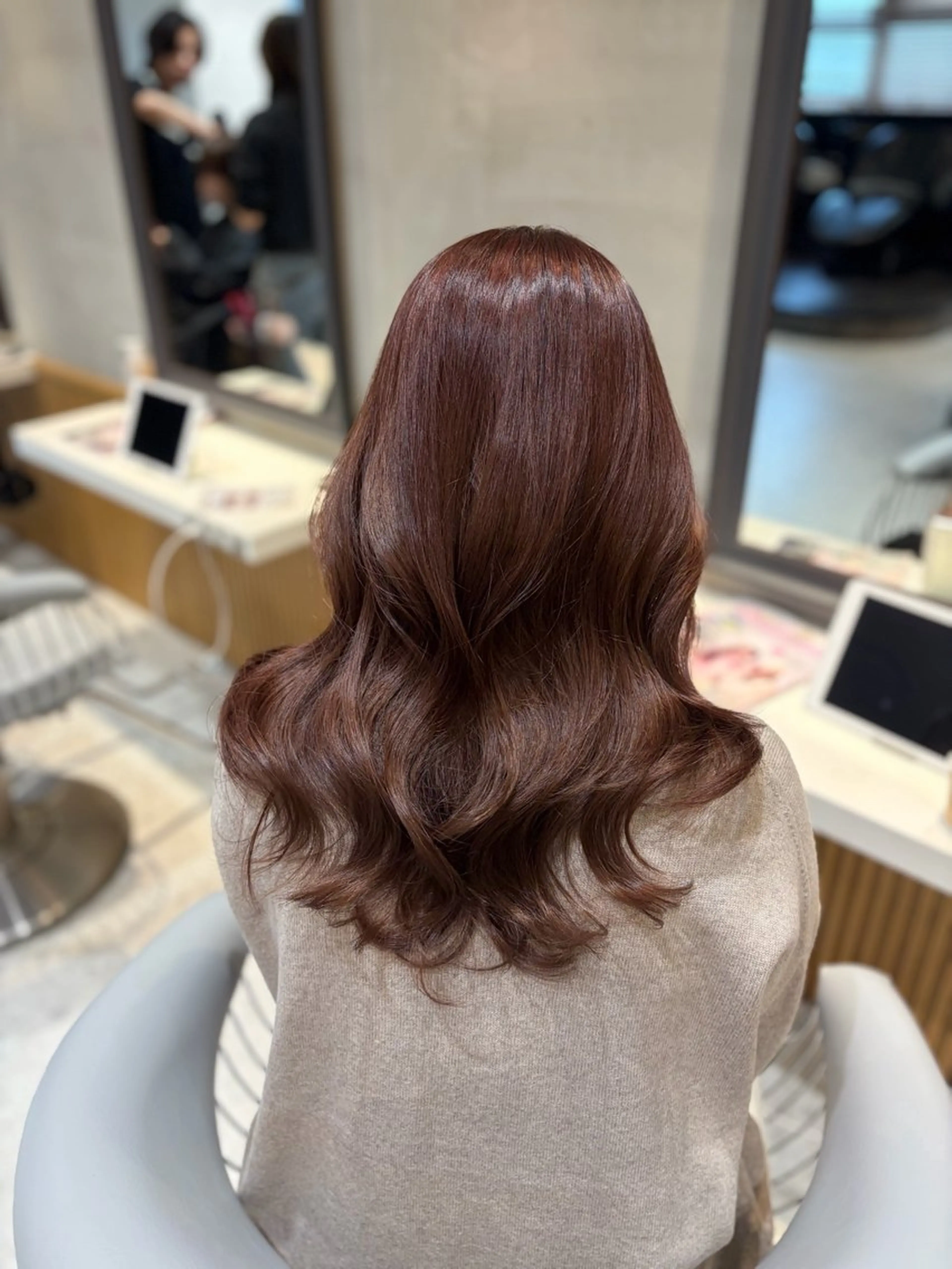 ミディアム カラー カット トリートメント ヘアセット お呼ばれ カチモリ/はるか🎀のヘアスタイル