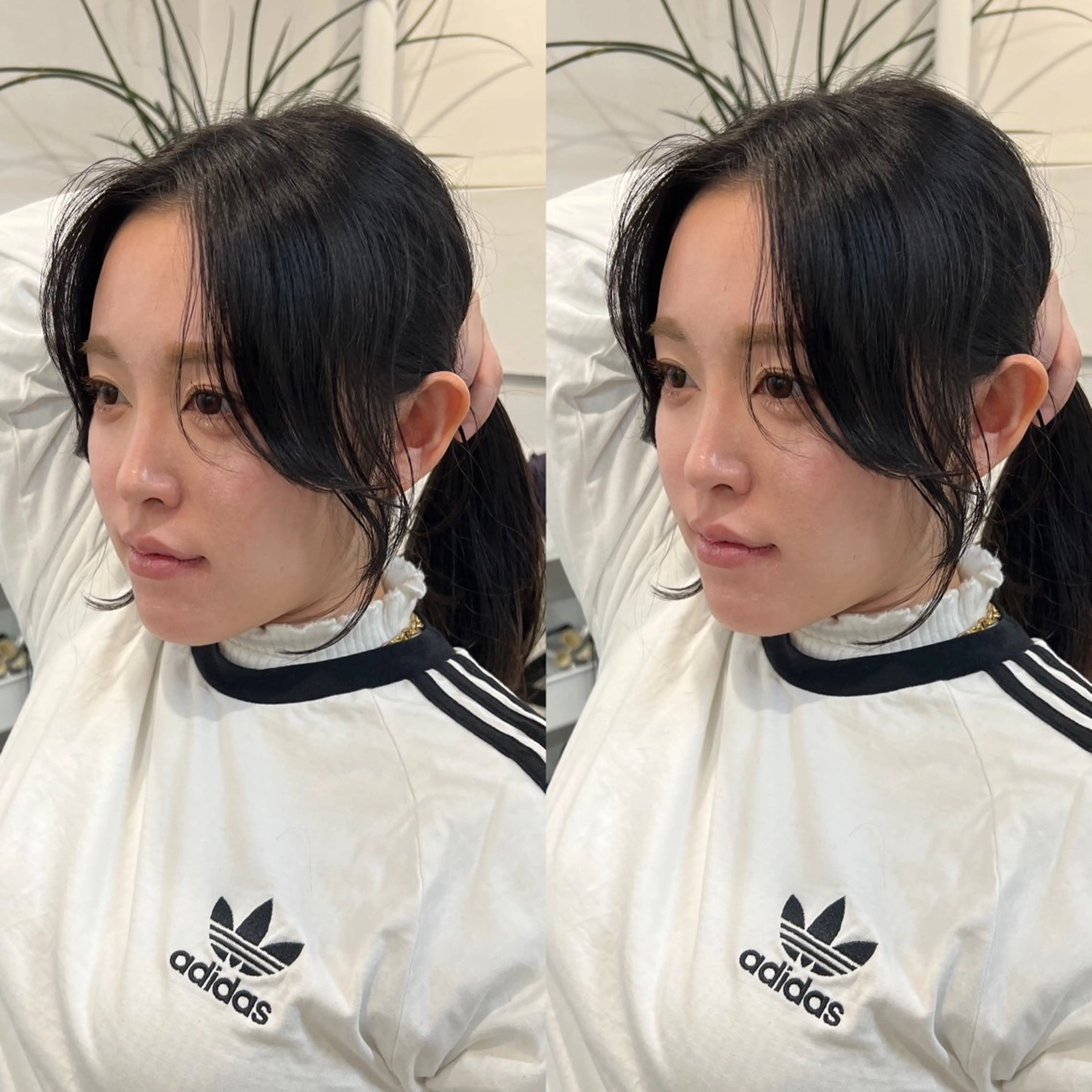 ミディアム ヘアアレンジ 顔周りカット 韓国風ヘア レイヤーカット カット ヘアセット レイヤーカットのプロ 大人ヘア宮森貴志のヘアスタイル