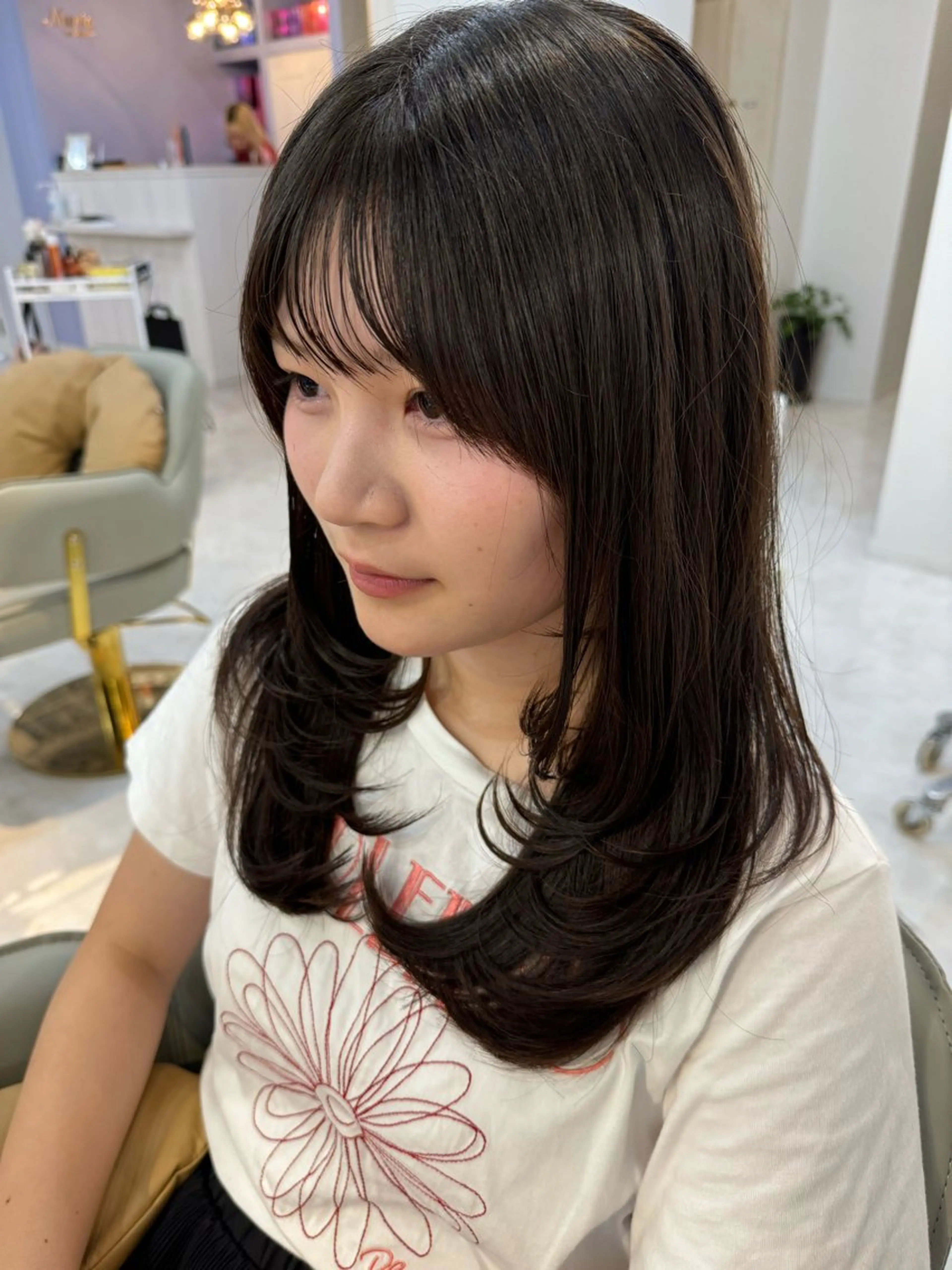 セミロング カット ヘアカラー トリートメント レイヤーカット 中屋光貴のヘアスタイル