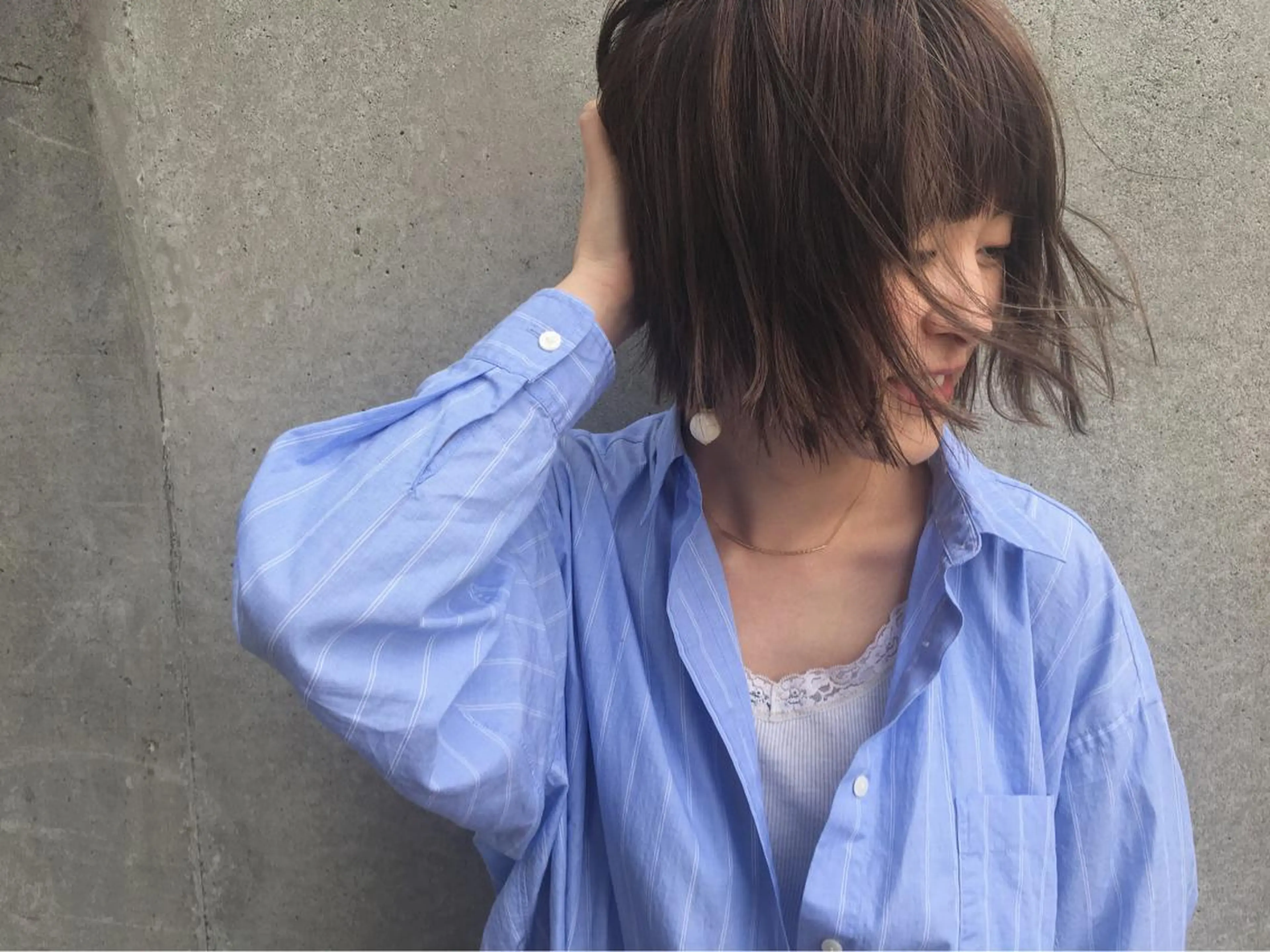 ショート カラー ヘアアレンジ グレージュ ハイライトカラー ハイライト タナカ タクヤのヘアスタイル