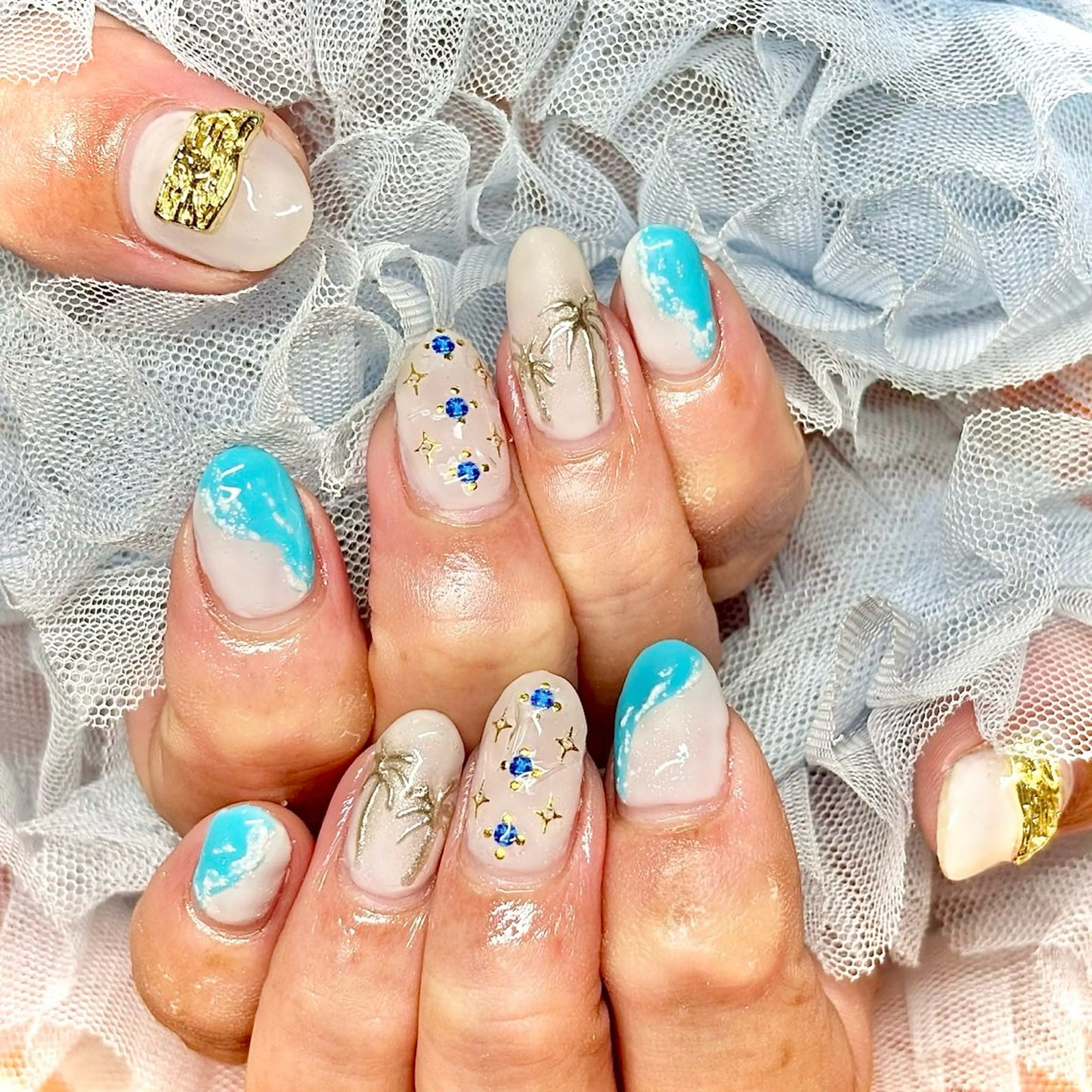 ネイル 韓国ネイル 夏ネイル ワンホンネイル miminon 自宅ネイルサロンのネイルデザイン