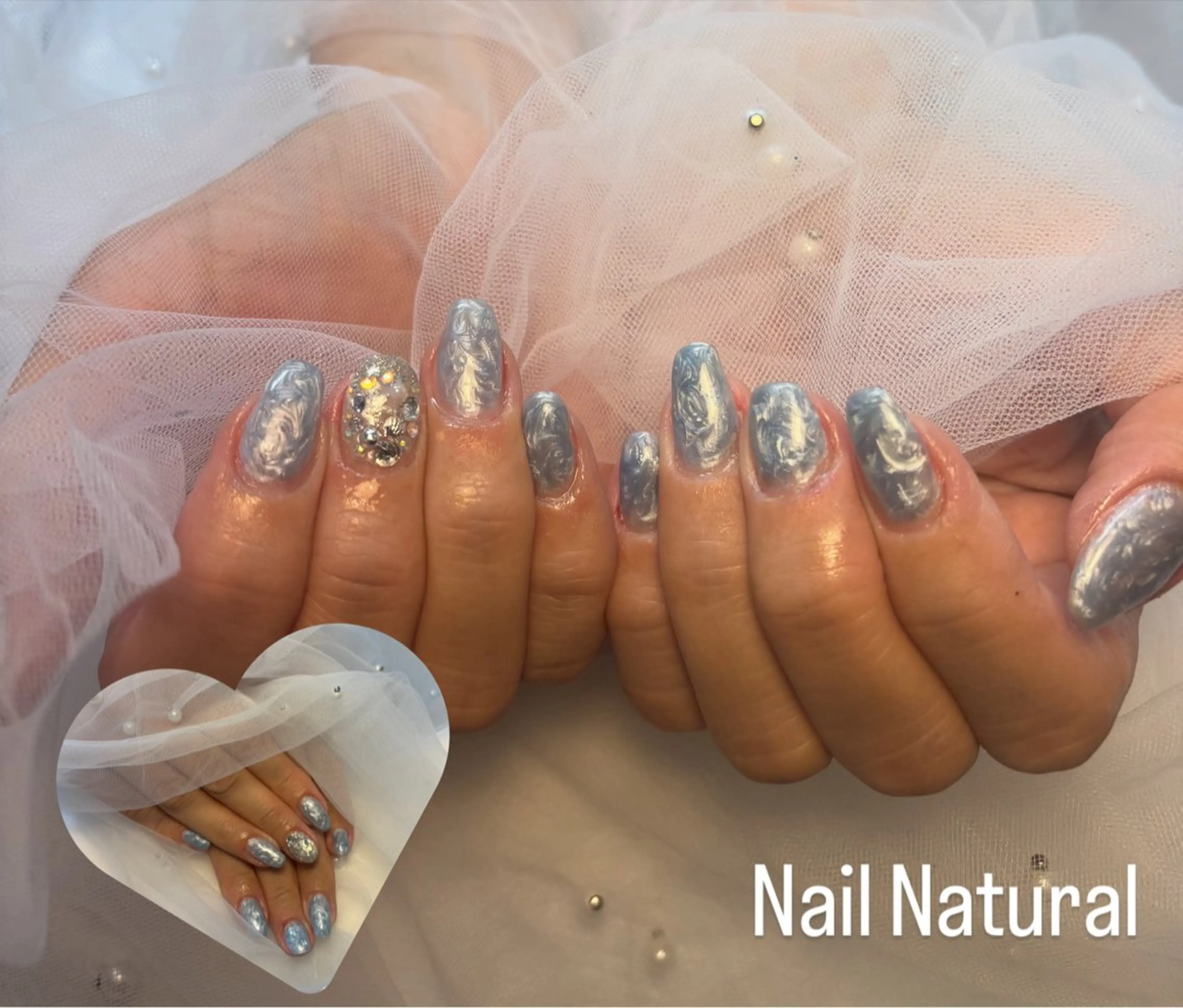 ネイル フラッシュネイル フットネイル フレンチネイル ジェルネイル ガラスフレンチ Nail salon Natulalのネイルデザイン