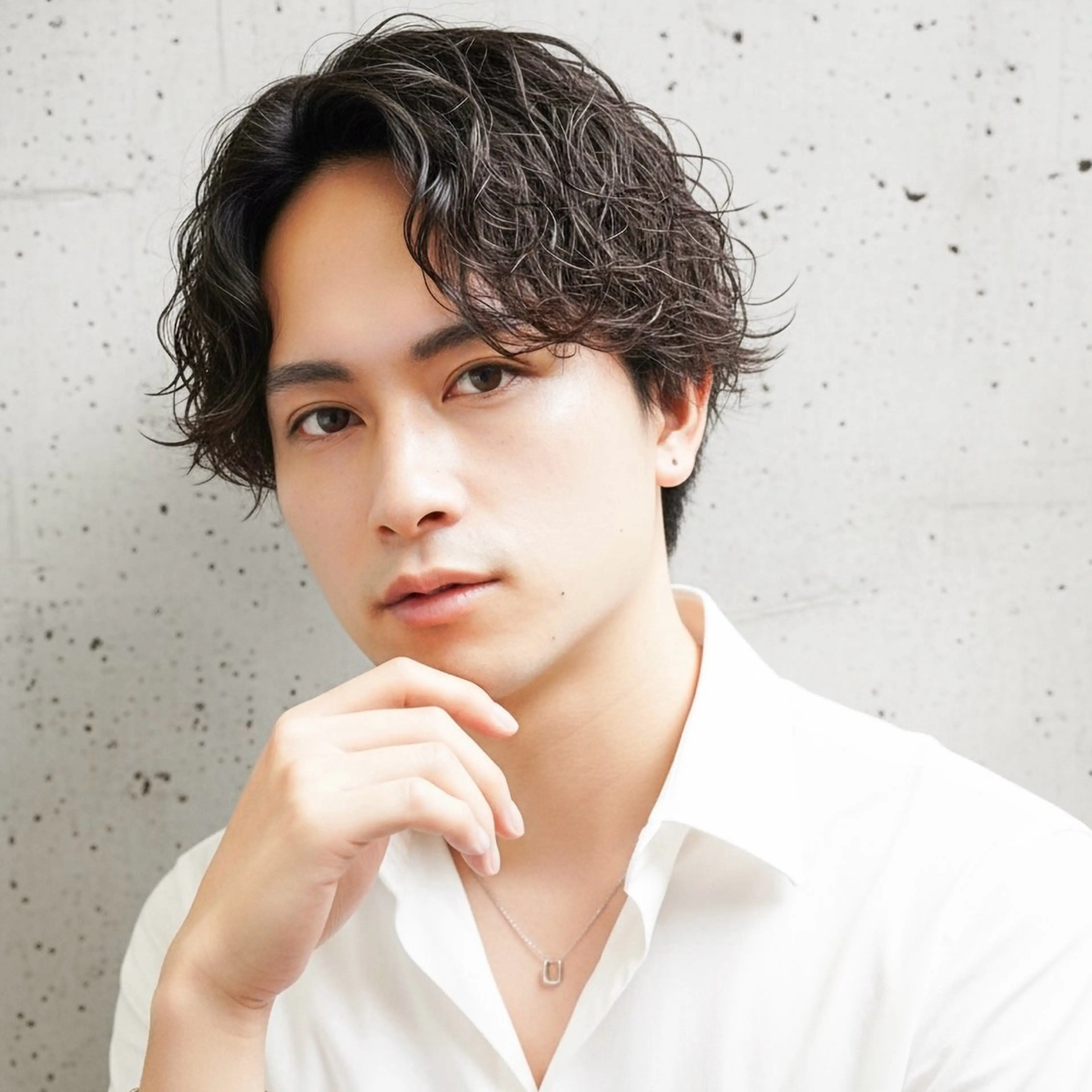 ミディアム パーマ メンズ ハッシュカット 田窪珠妃のヘアスタイル