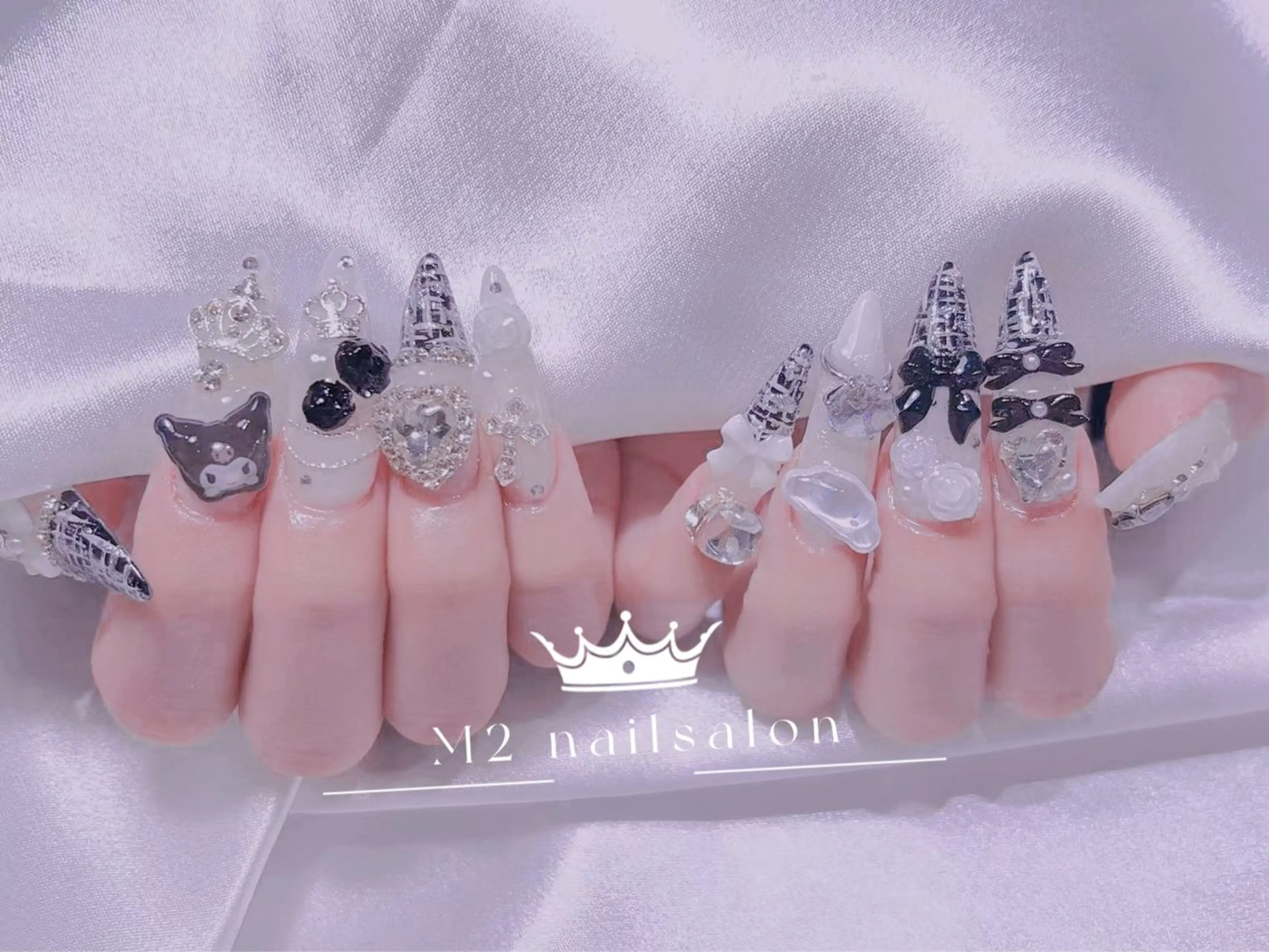ネイル 成人式 ジェルネイル マグネットネイル パラジェル ワンホンネイル ハンドネイル 長さだし専門店 M2　rikaのネイルデザイン
