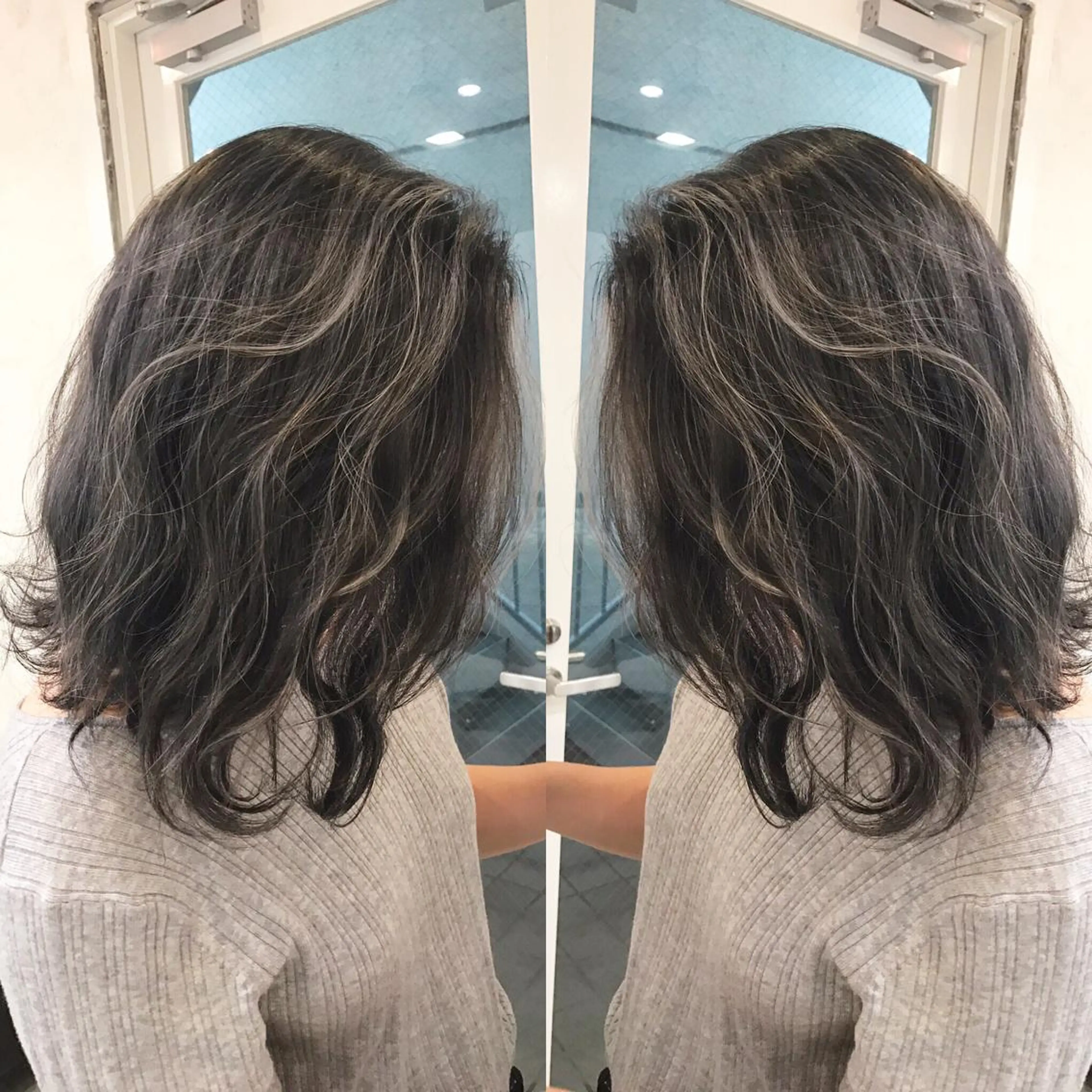 ミディアム カラー ヘアアレンジ ヘアカラー トリートメント 縮毛矯正 髪質改善寺坂雄飛💐のヘアスタイル