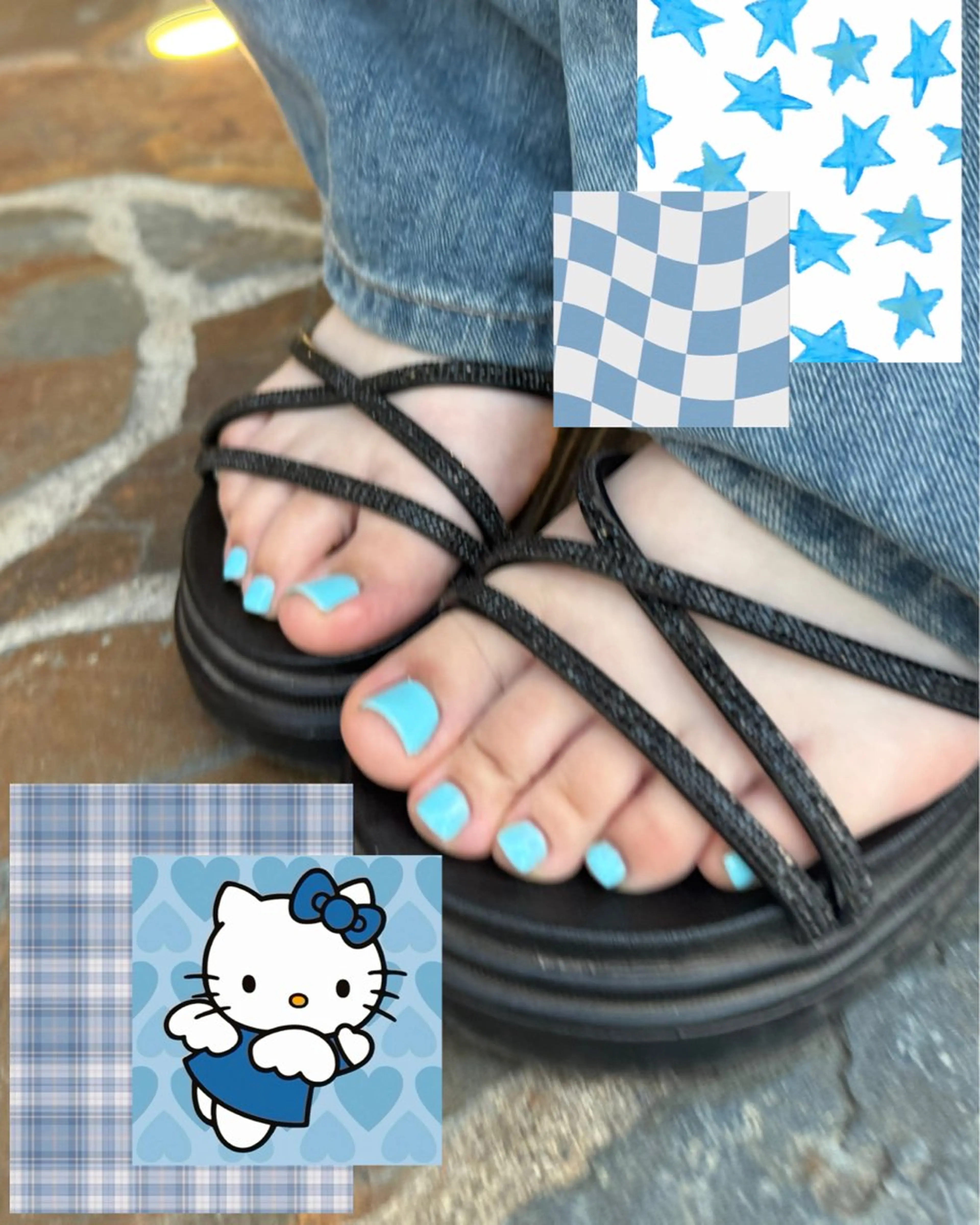 ネイル ジェルネイル 水色 Angelique 田中/高崎のネイルデザイン