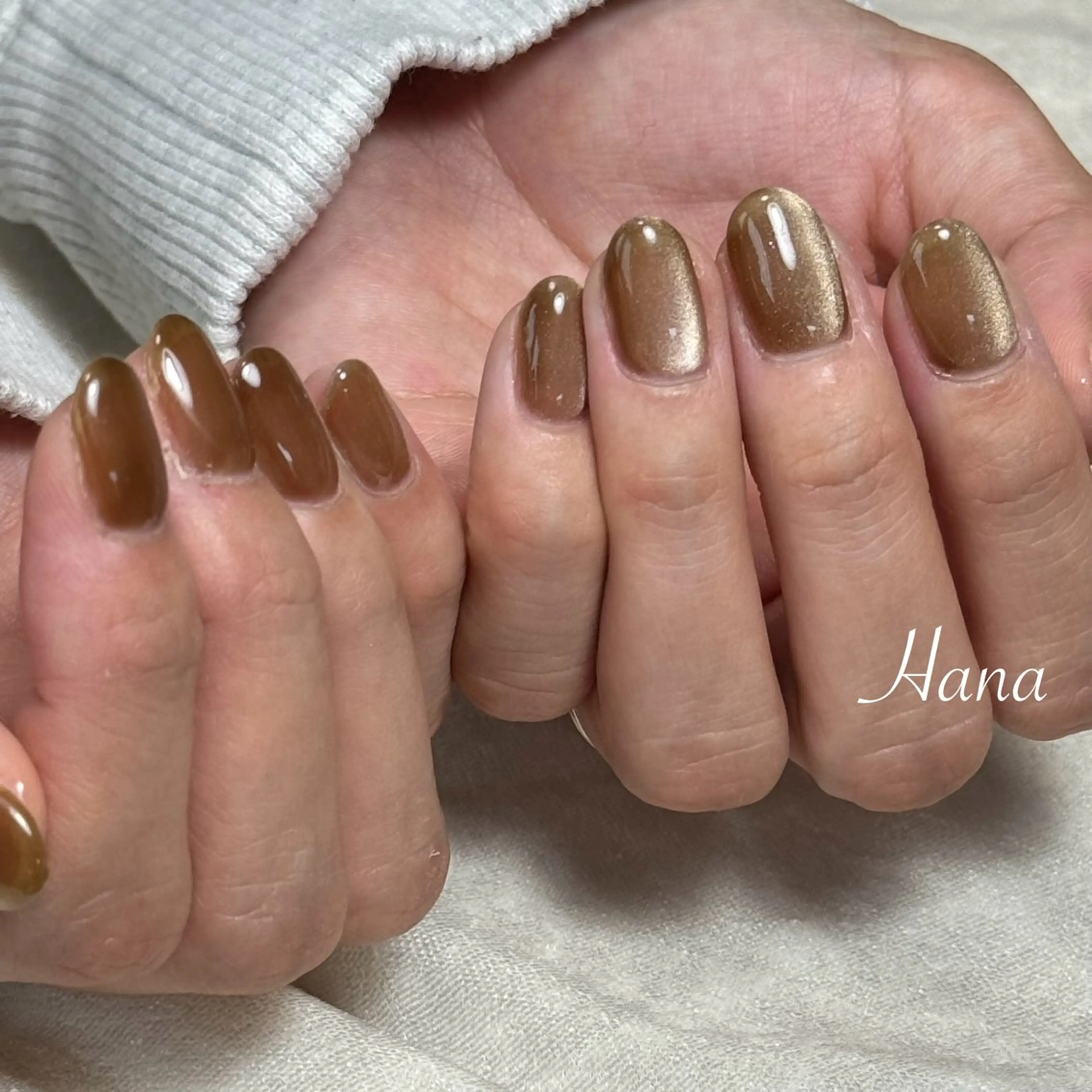 ネイル マグネットネイル マグネットワンカラー ワンカラーネイル ハンドネイル Hana_ Rieのネイルデザイン