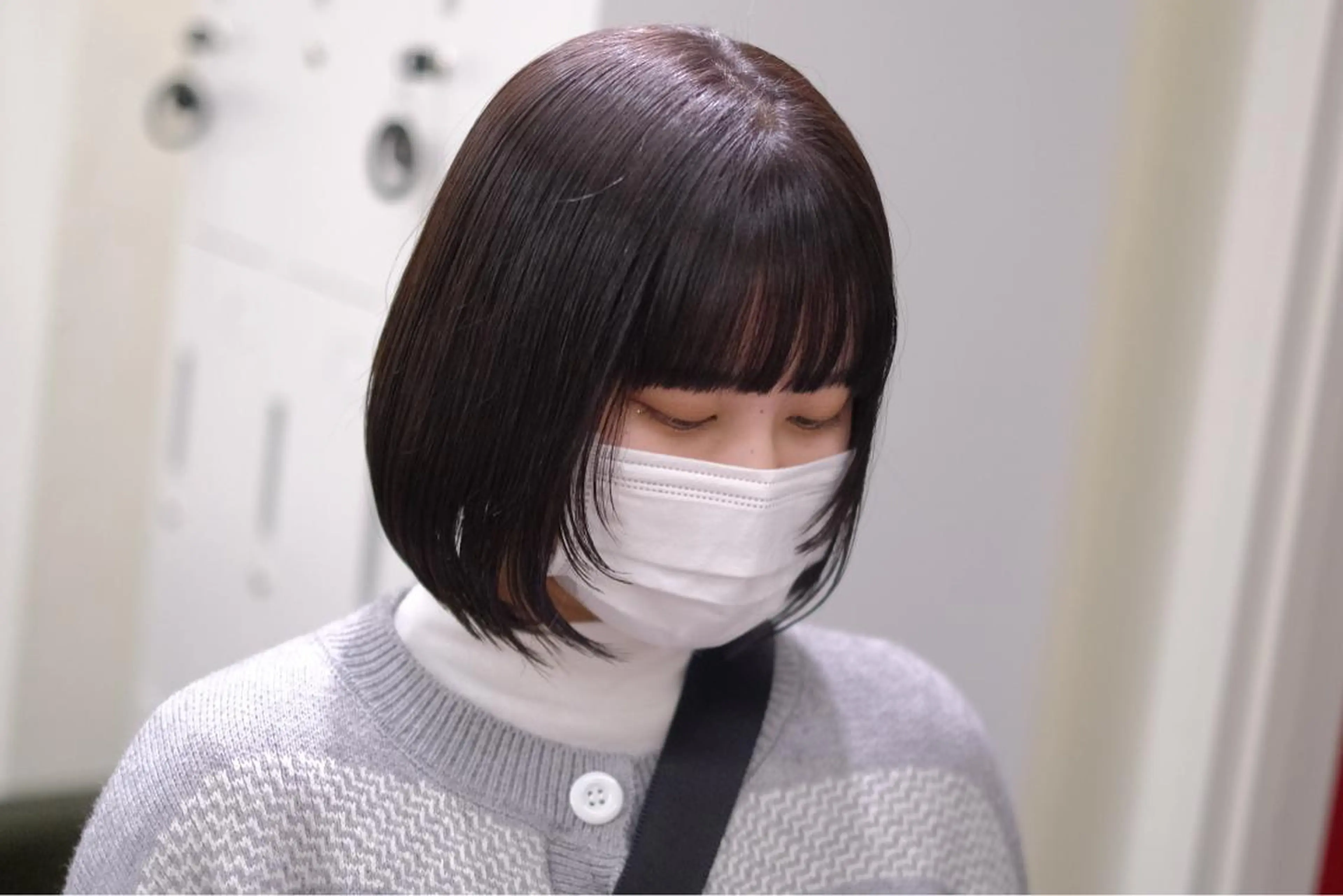 ミディアム パーマ 縮毛矯正 ウルフ/レイヤー /髪質改善　ナユタのヘアスタイル