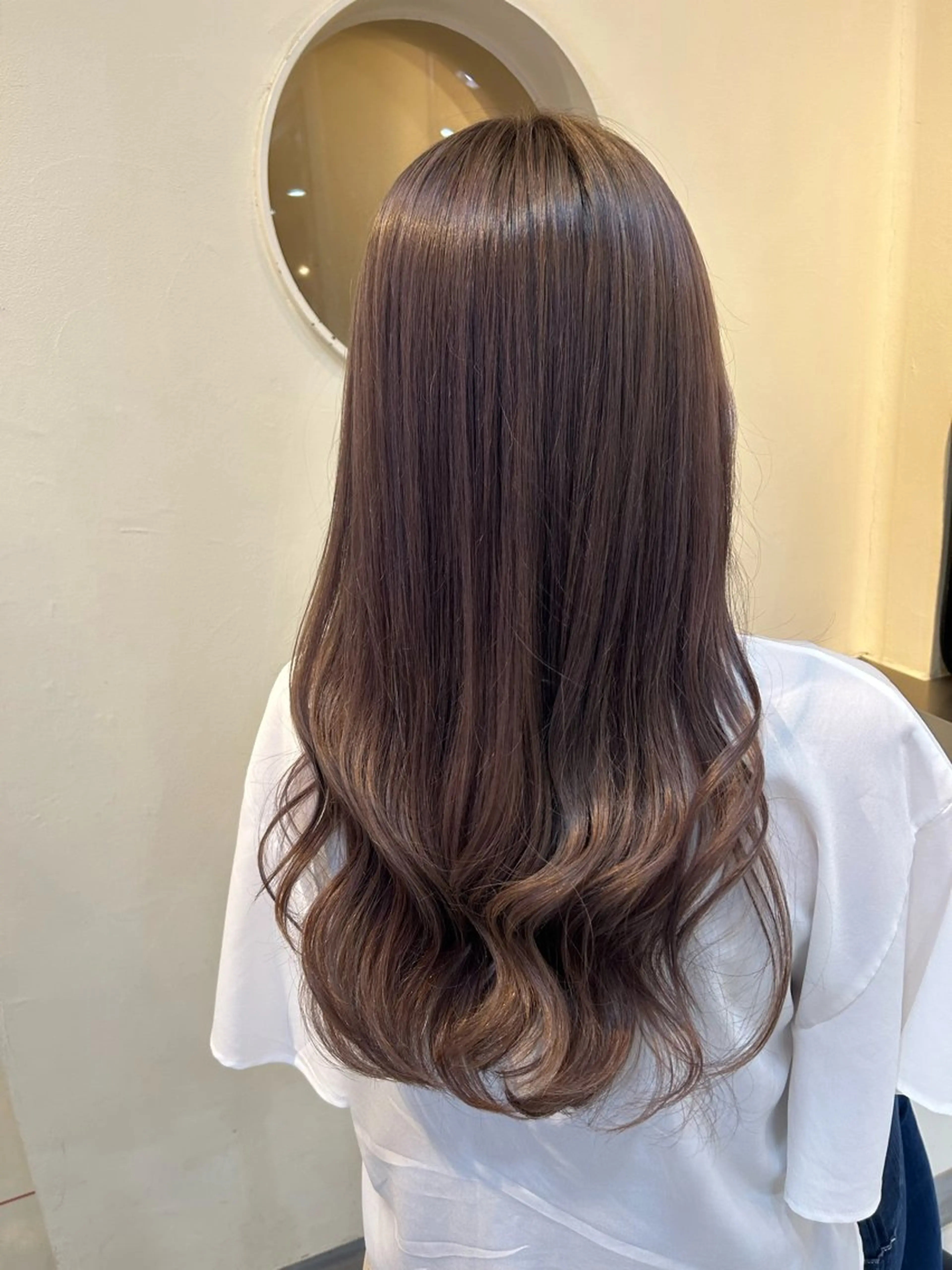 ロング カラー アッシュ ブリーチ ラベンダーカラー ラベンダーアッシュ 赤星 さえのヘアスタイル