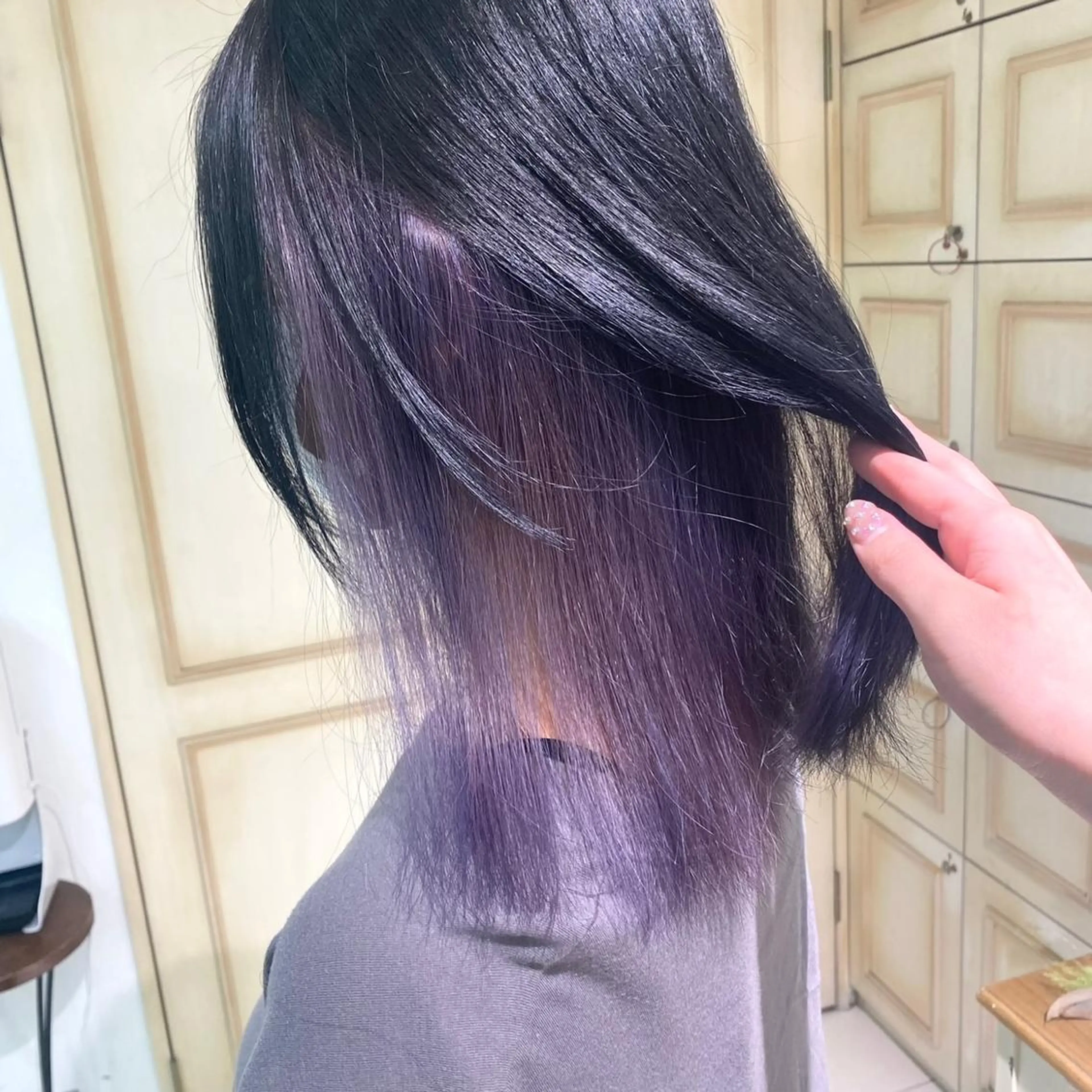 セミロング カラー 透明感カラー 古山 結季🌙🖤のヘアスタイル