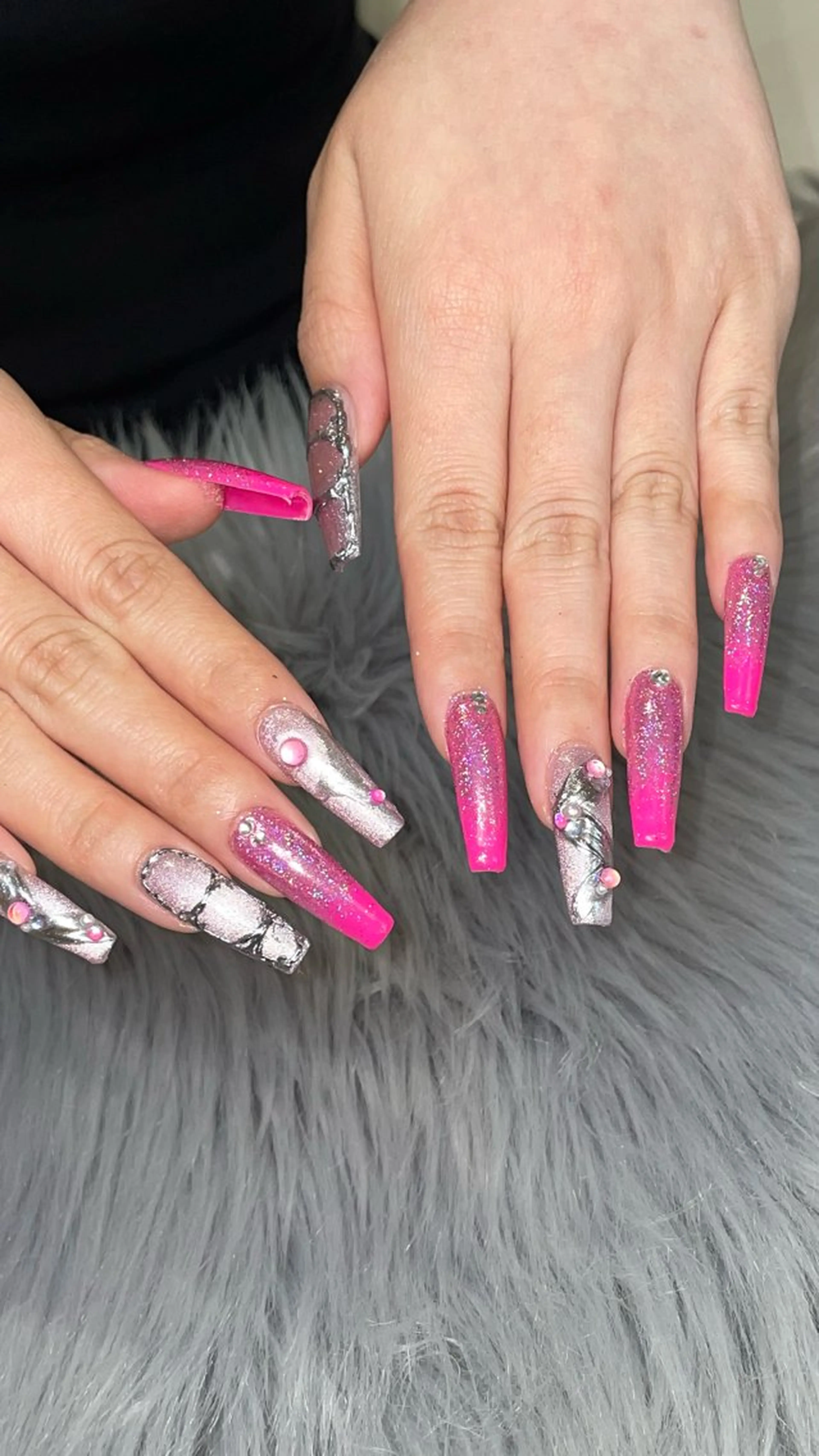 ネイル ラメ(グリッター) RICO Nail パーツつけ放題🌈のネイルデザイン