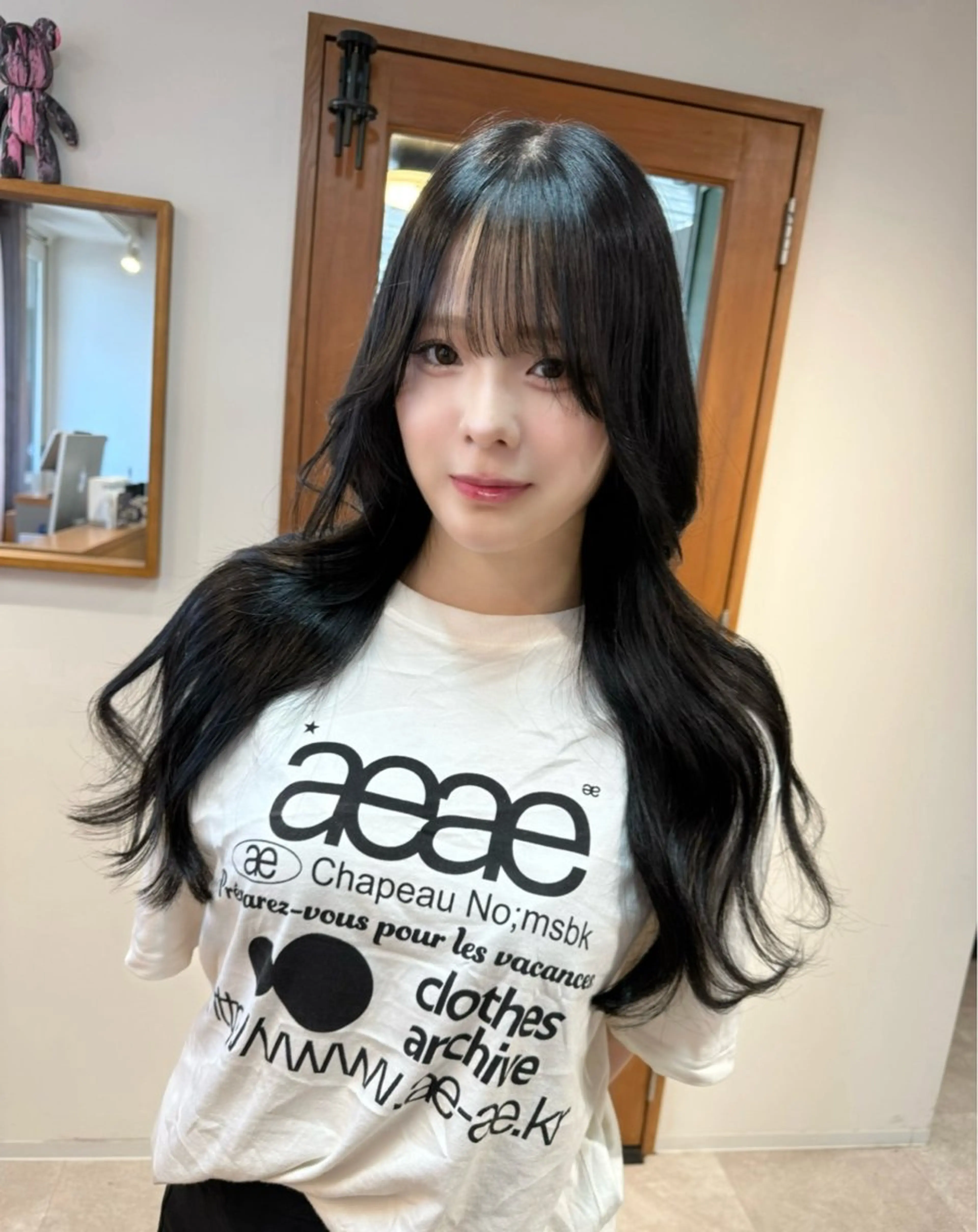 ロング カラー 黒髪 くびれヘア レイヤーカット カット ヘアカラー トリートメント 岡本 太陽☀️のヘアスタイル