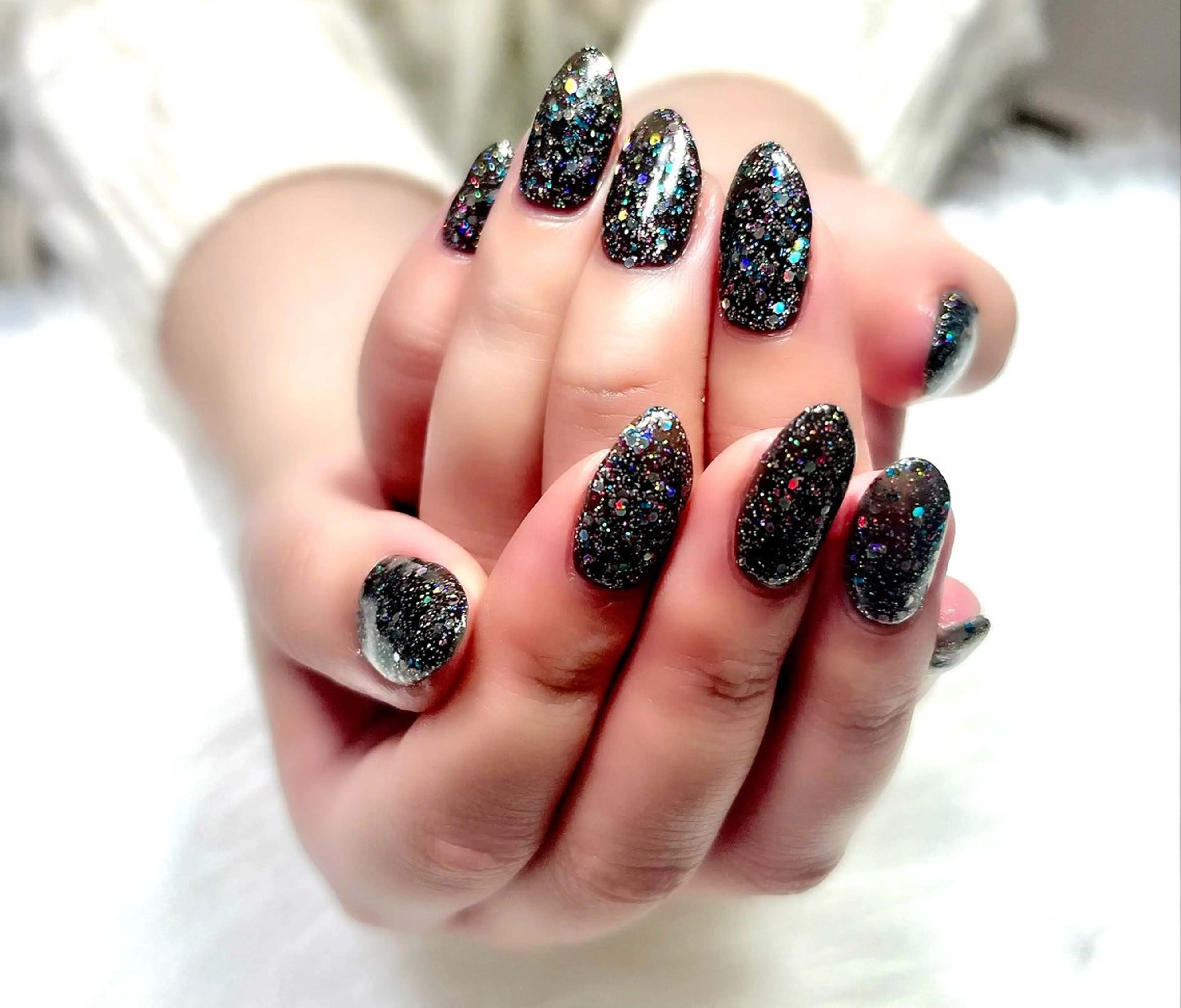 ネイル クリアネイル ラメ(グリッター) ルル ソレイユのネイルデザイン