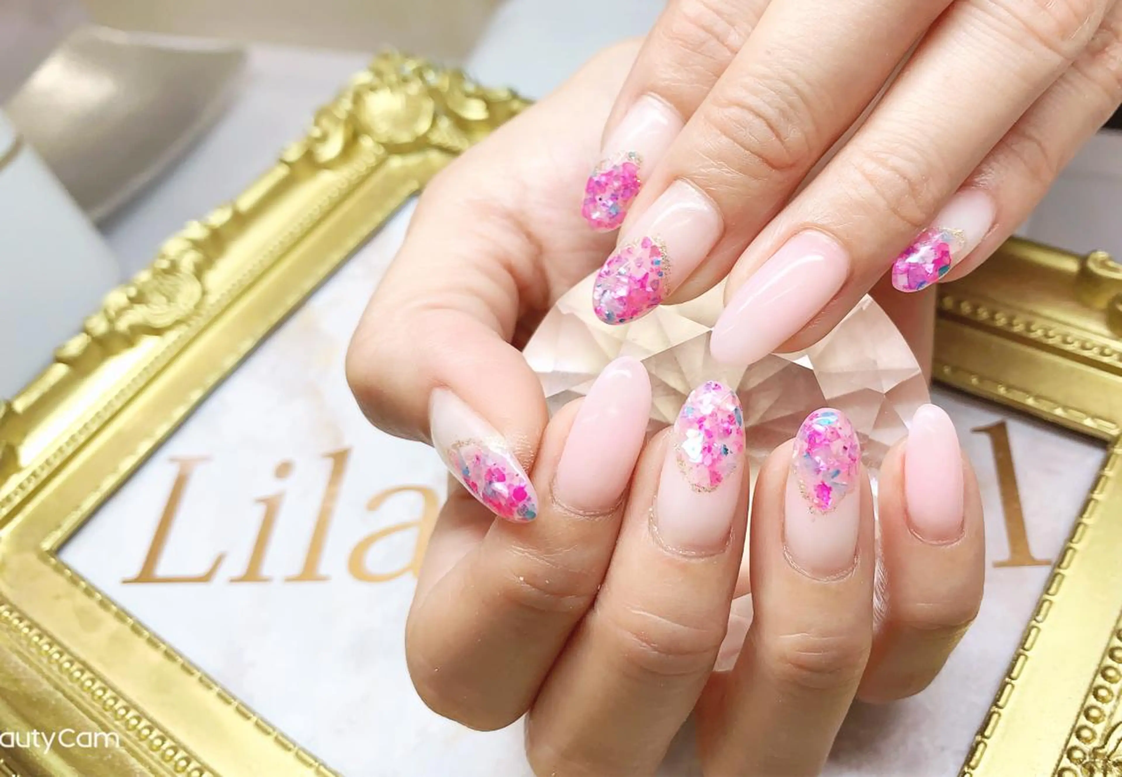 ネイル ハート ニュアンスネイル 夏ネイル Lilas Nailのネイルデザイン