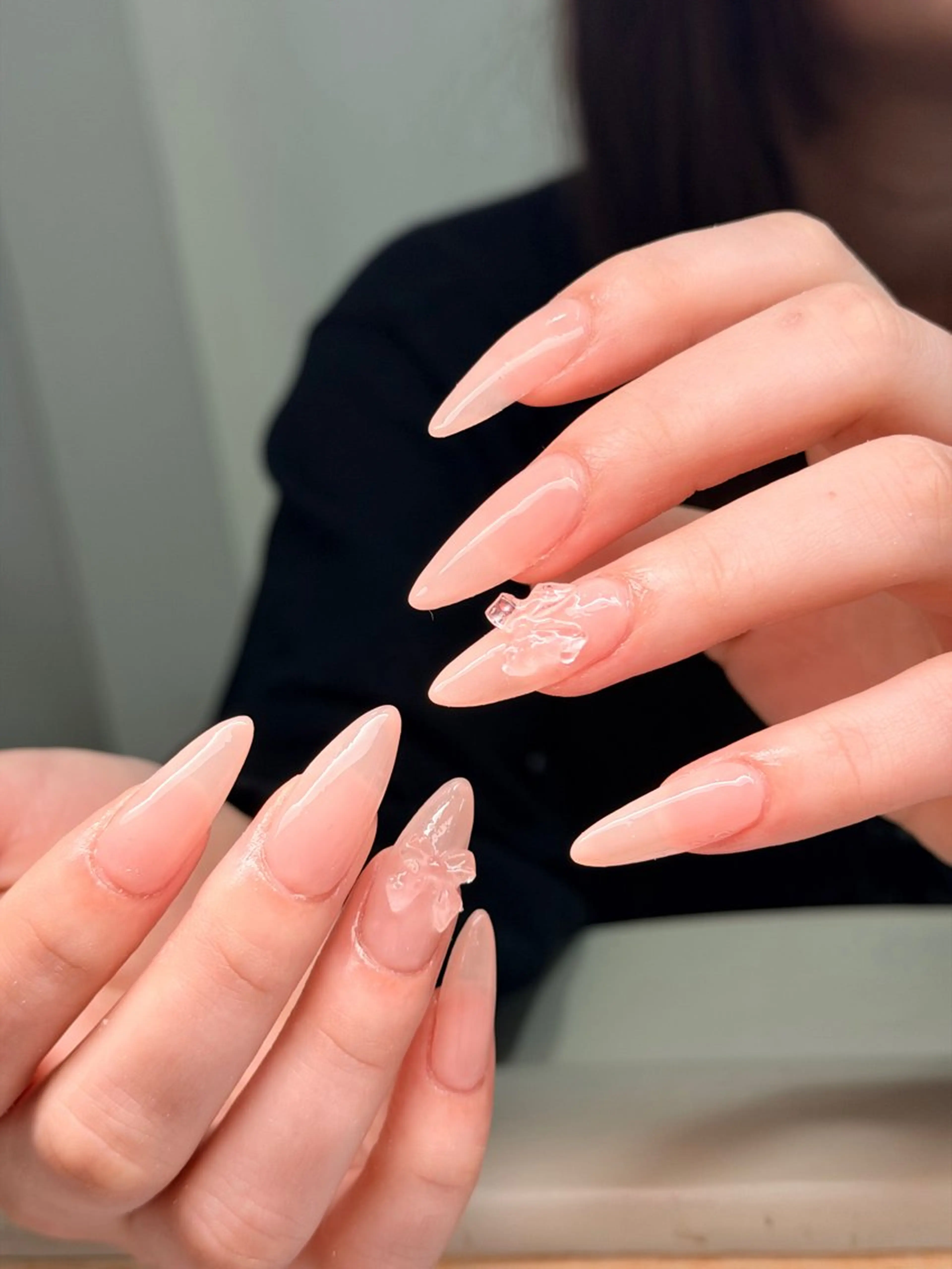 ネイル オーロラネイル ブルー チークネイル フットネイル フレンチネイル ハンドネイル REI レイのネイルデザイン