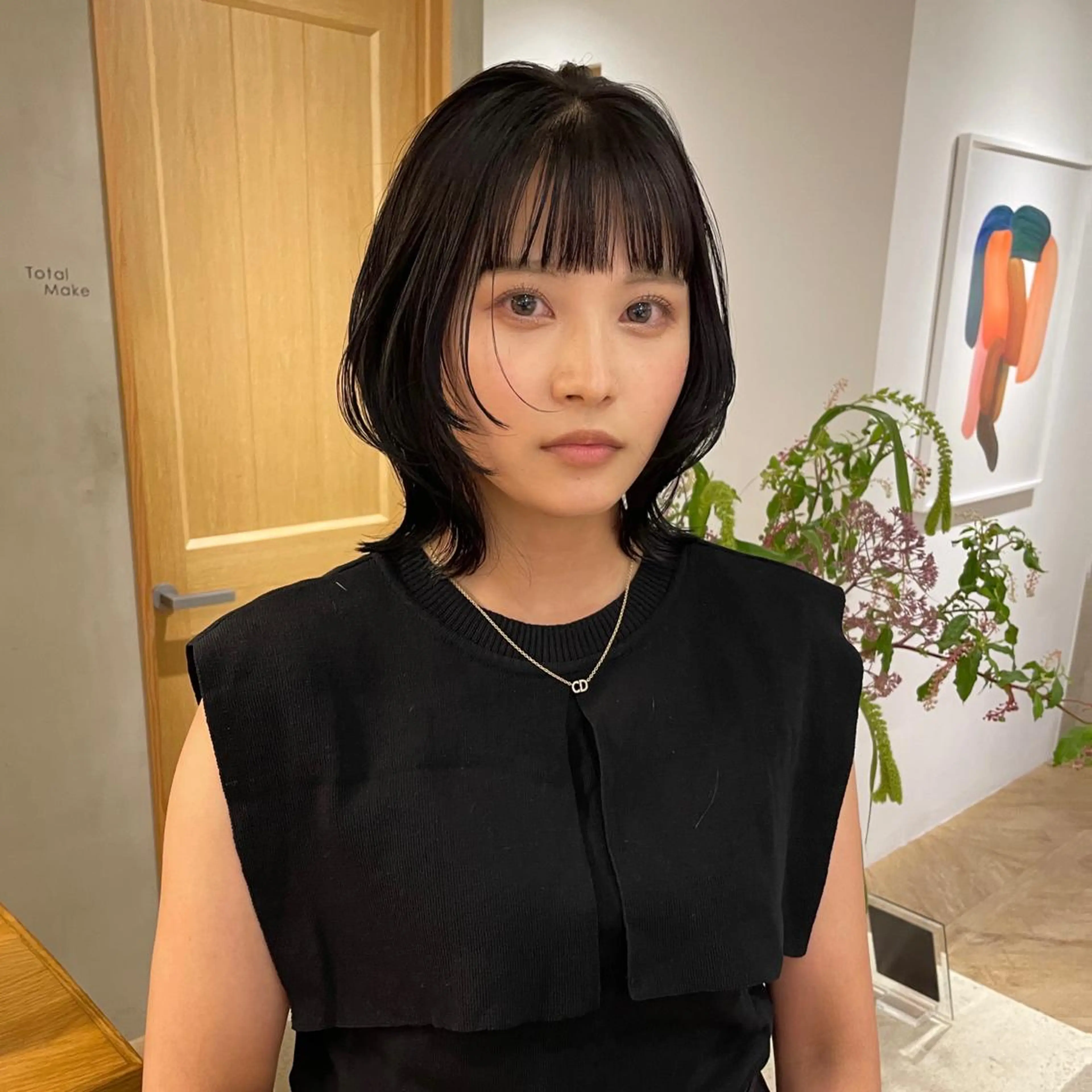 ミディアム カラー ミディアムパーマ ブリーチ ケアブリーチ ダブルカラー ハイライトカラー カット パーマ トリートメント 髪質改善/ボブ 🌻Mutsumiのヘアスタイル