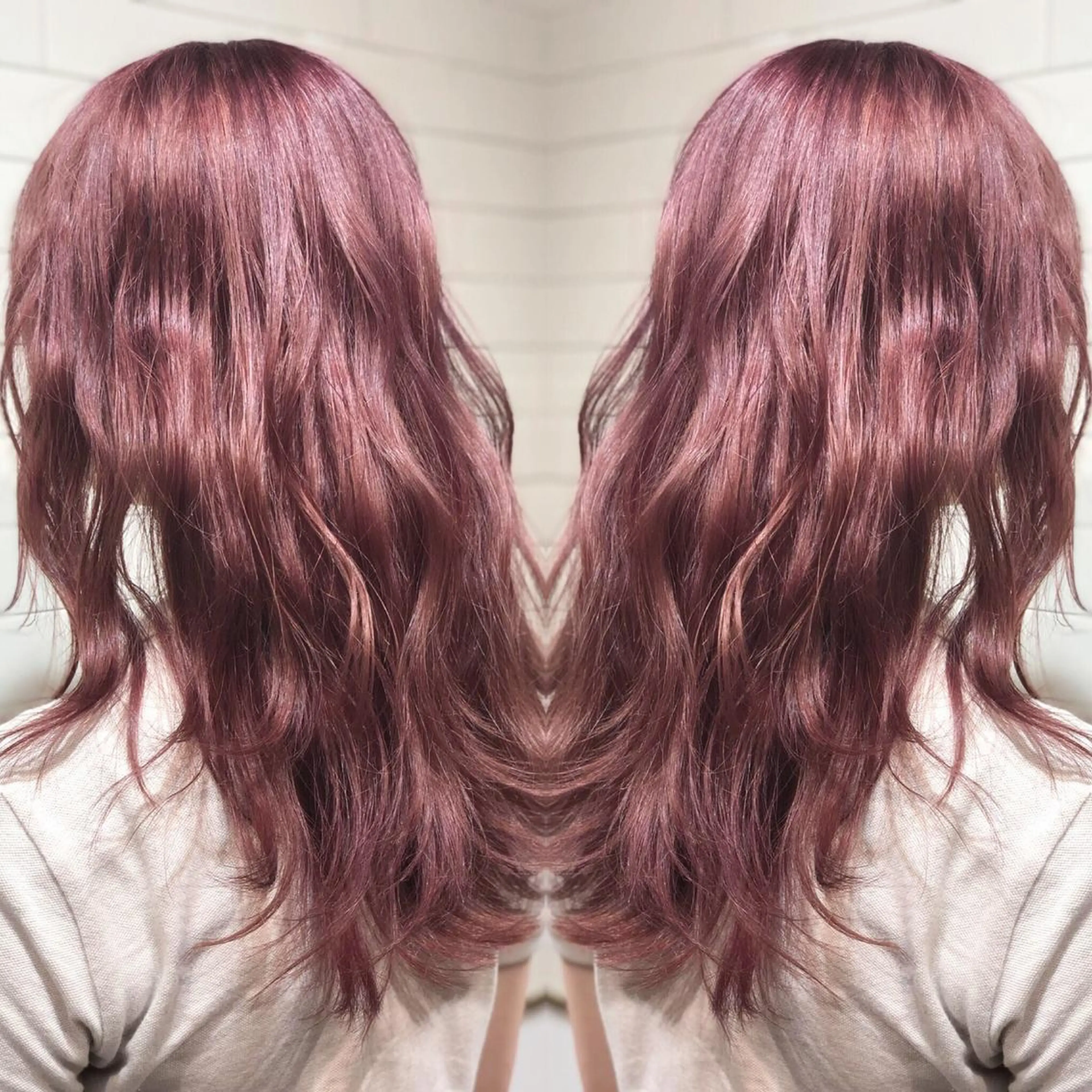 セミロング カラー ヘアアレンジ 髪質改善×ハイトーン 中田啄也のヘアスタイル