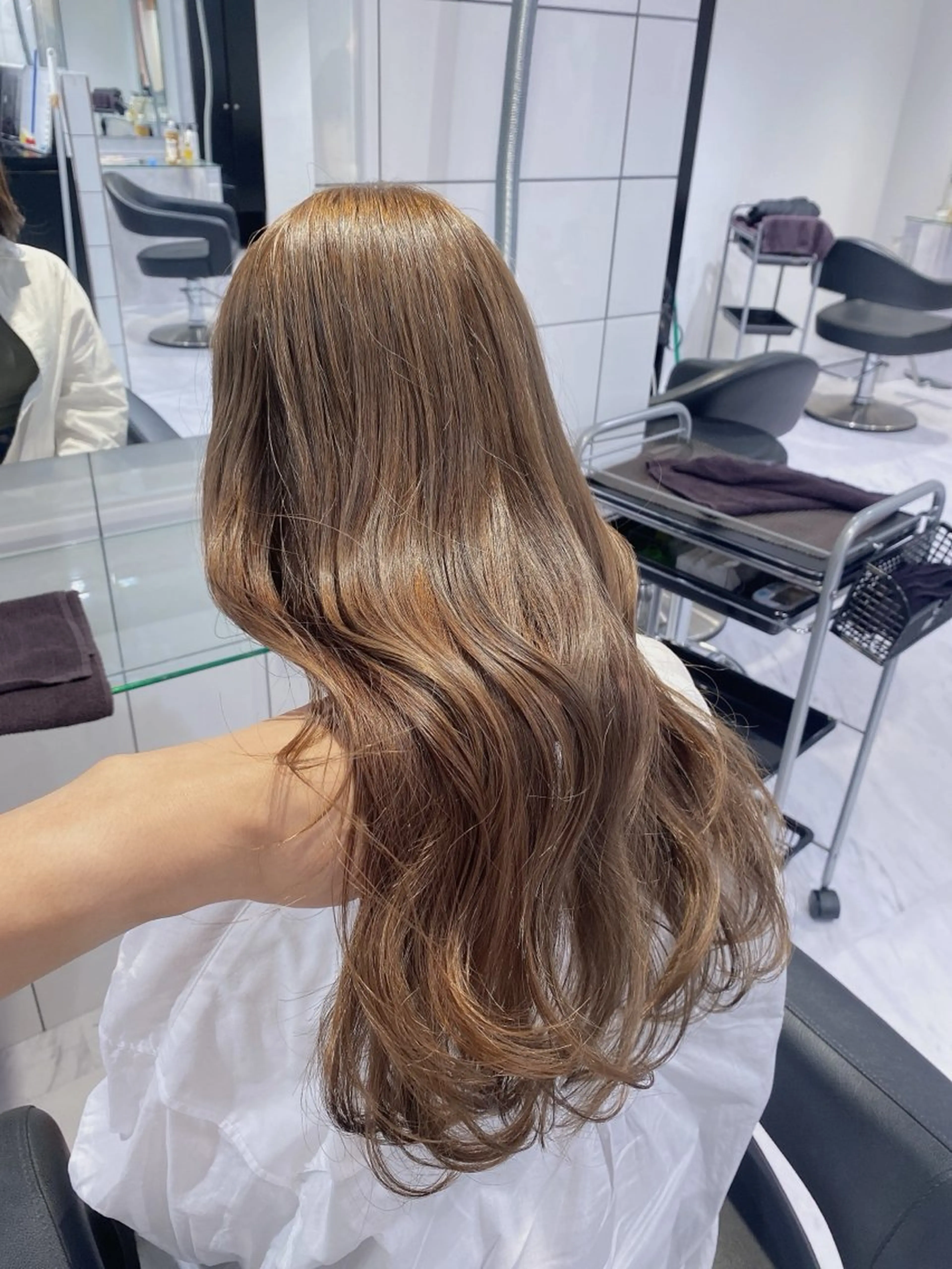 セミロング カラー ヘアカラー レイヤー✂︎赤み消し 髪質改善/井上健太のヘアスタイル