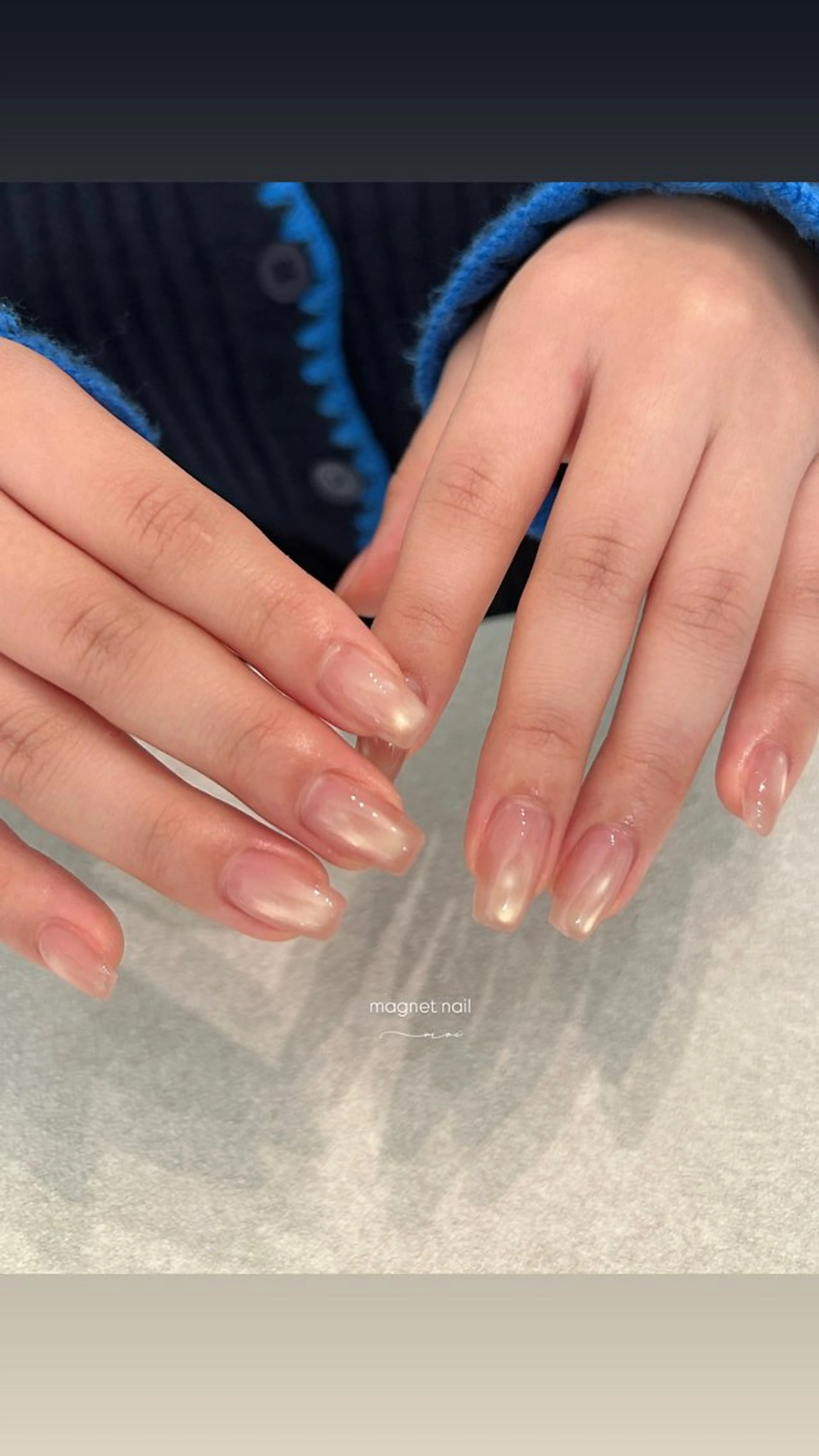 ネイル 氷ネイル・うるうるネイル マグネットネイル ワンカラーネイル シンプルネイル ハンドネイル nail salon moiのネイルデザイン