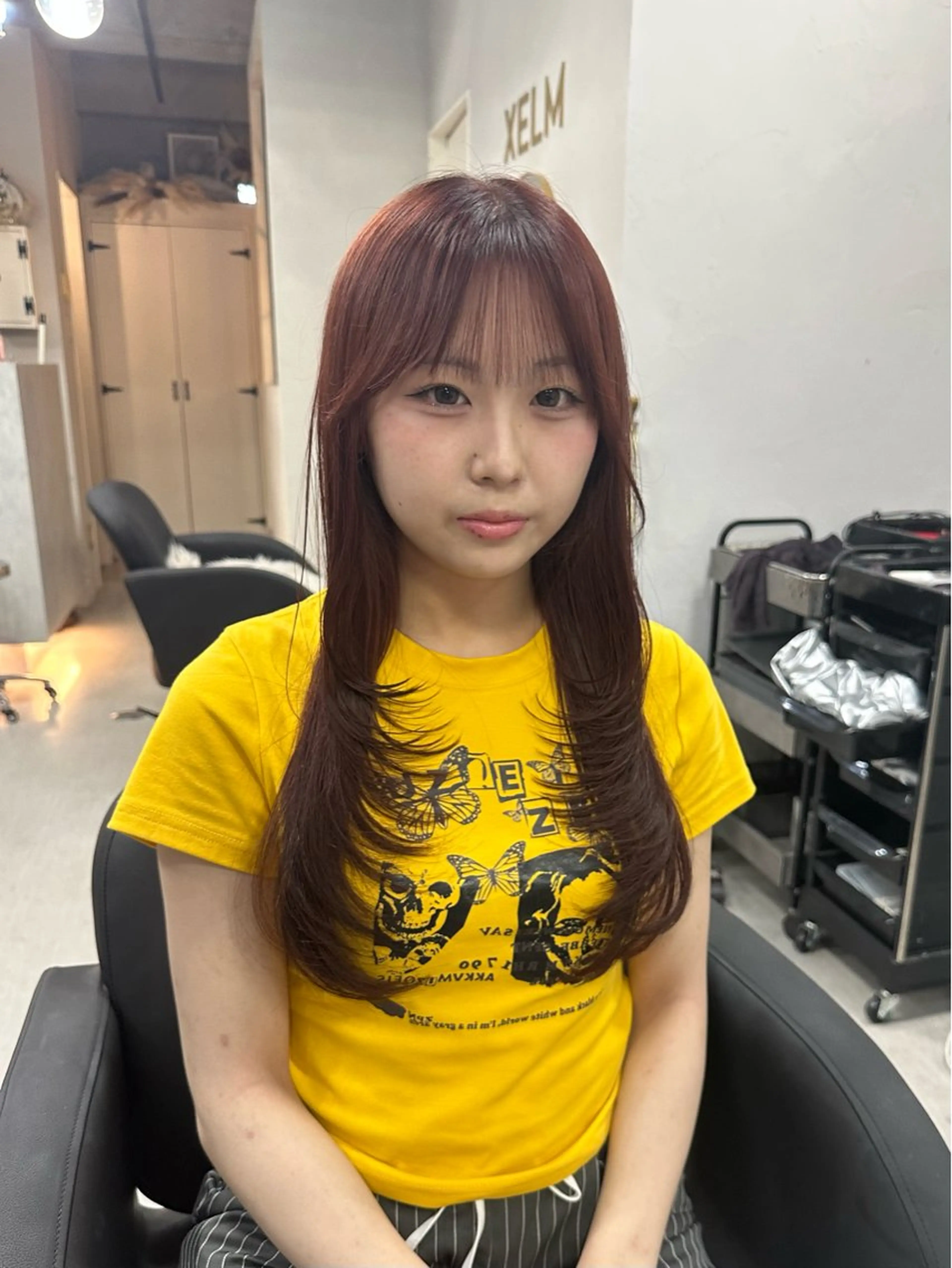 セミロング カラー セミロングパーマ ブリーチ ダブルカラー ハイライトカラー ハイトーンカラー カット ヘアカラー トリートメント XELM/RUI /高崎のヘアスタイル