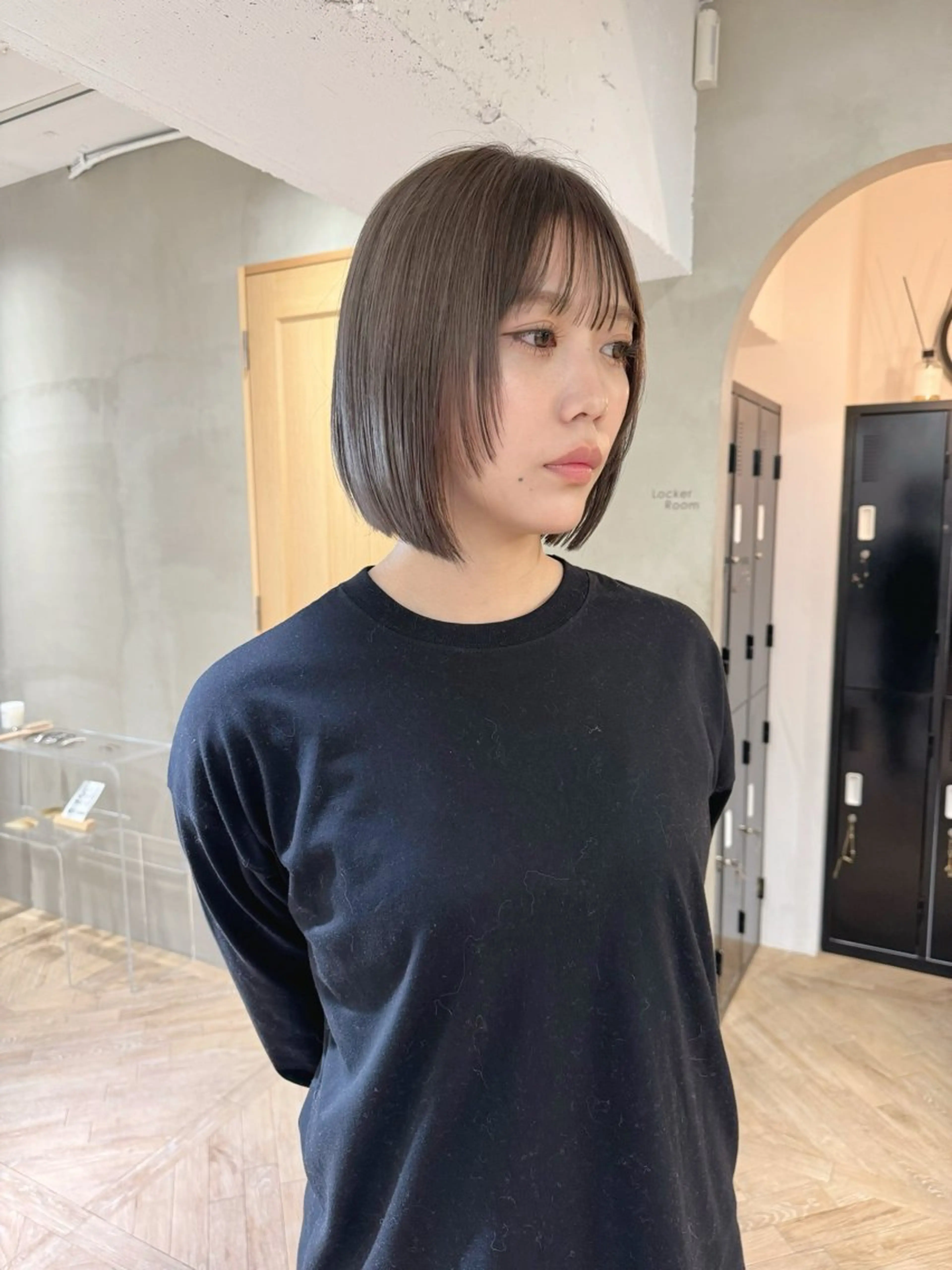 ミディアム カラー ボブレイヤー ベージュカラー ダブルカラー イヤリングカラー イルミナカラー カット ヘアカラー トリートメント ボブ/レイヤー 🌟梅田盛一🌟のヘアスタイル