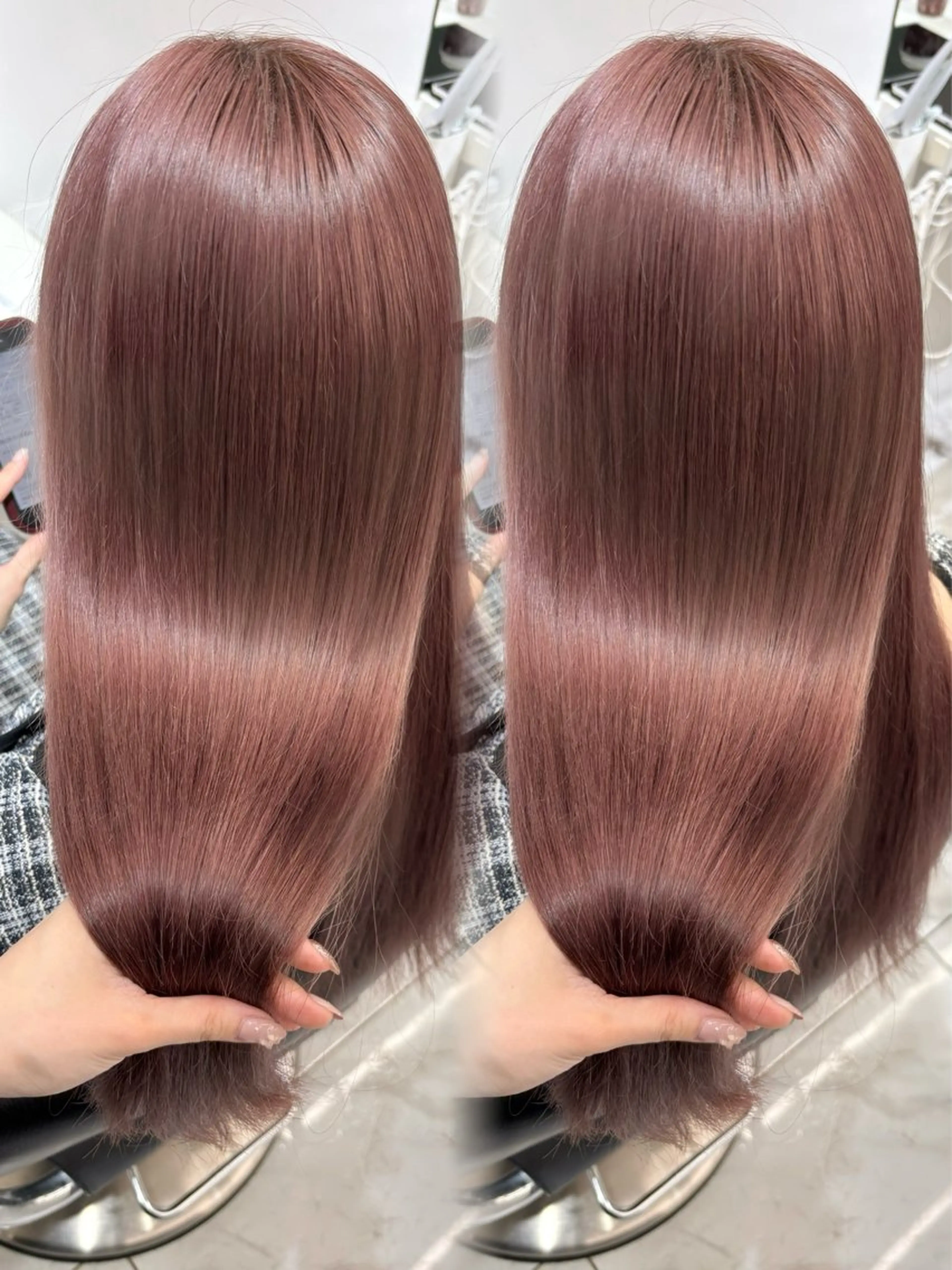 【お得クーポン🤍】カット+ワンカラー+艶々Aujuaトリートメント💞¥20900→¥12500 顔周りカット付✨の写真