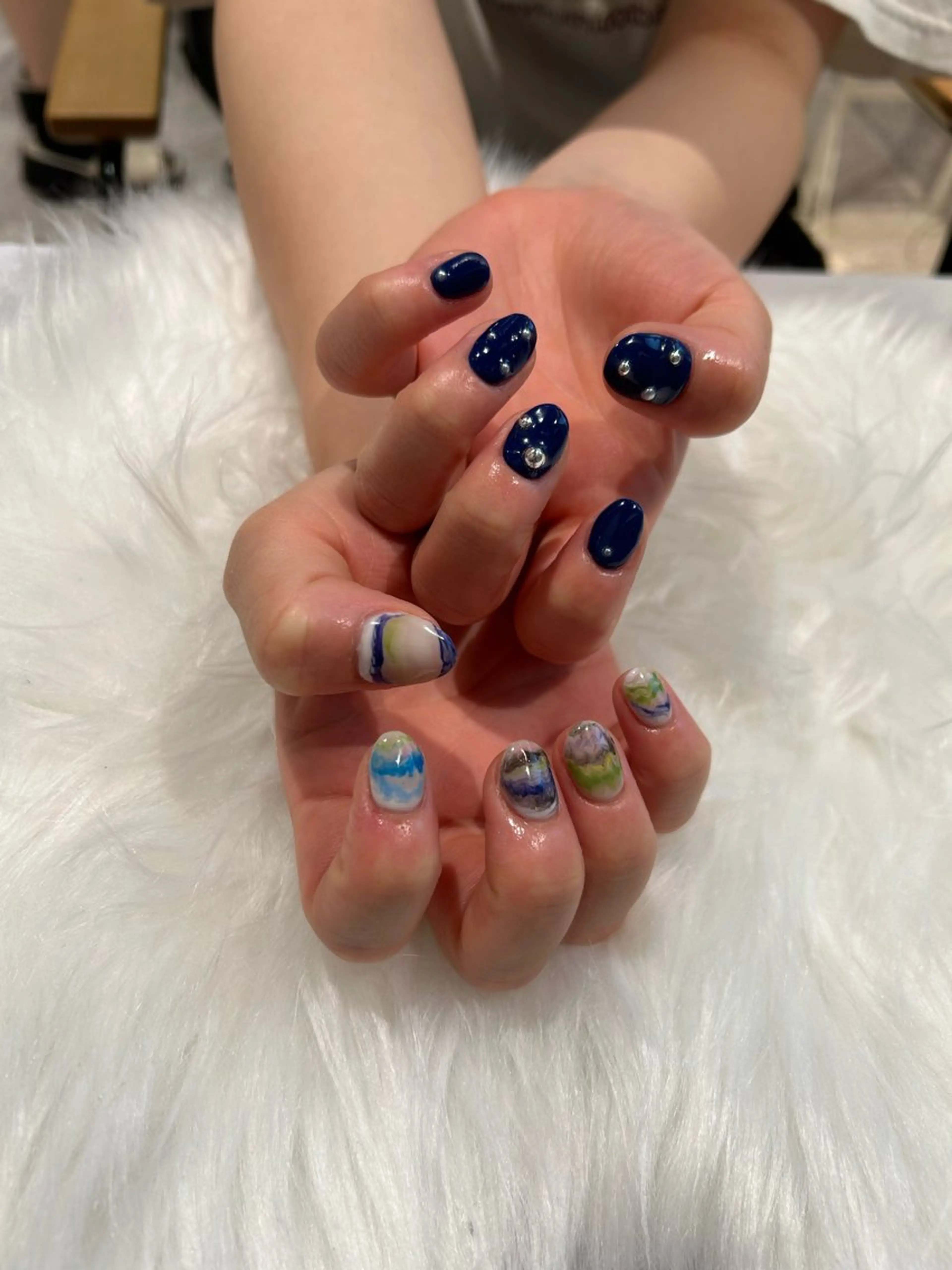 ネイル 成人式 長さ出し 韓国ネイル ショートネイル ハンドネイル ♡ハイトーン★ ネイル/しの♡のヘアスタイル