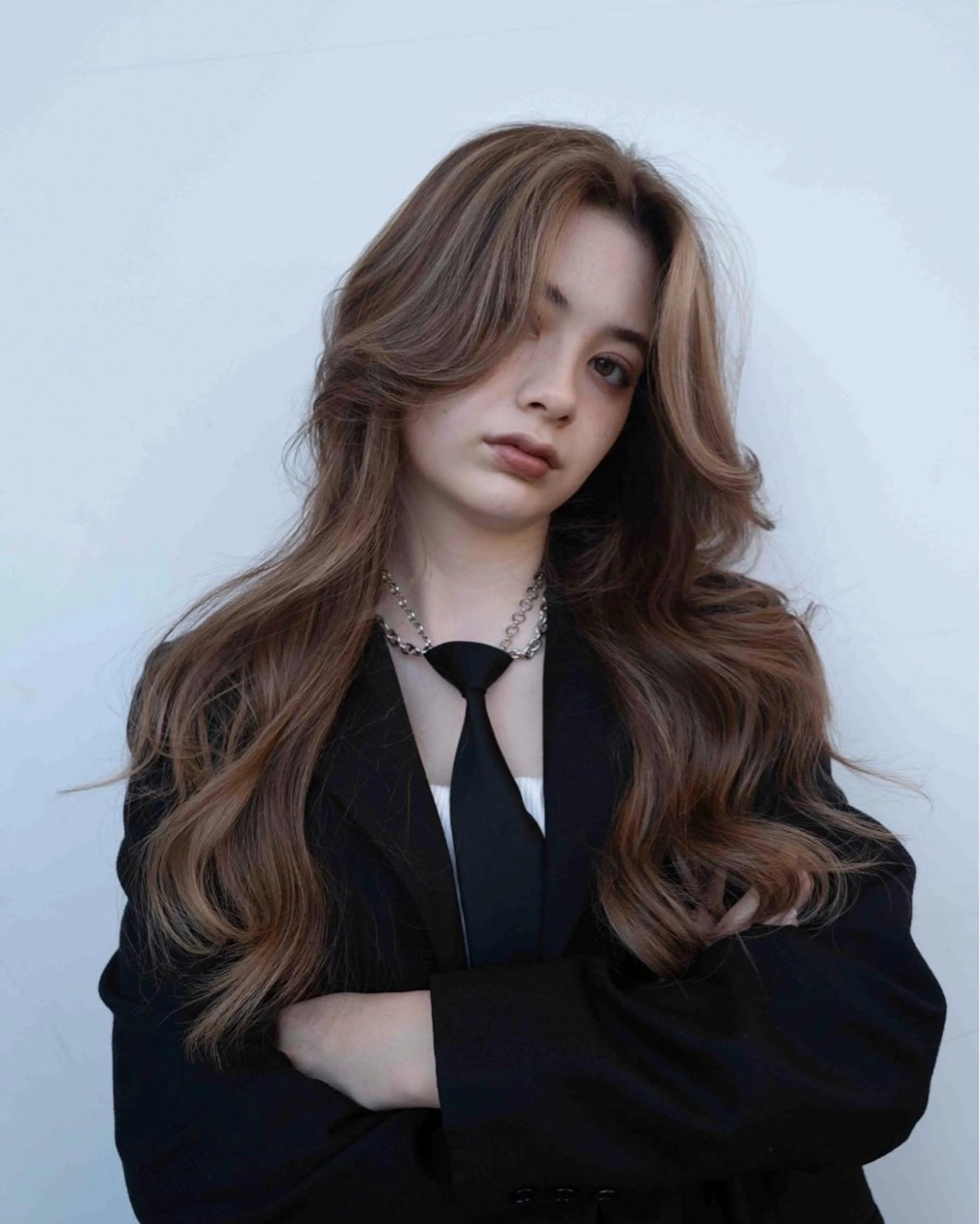 ミディアム カラー ブリーチ 似合わせカット レイヤー/ブリーチ ♥️【木坂 桃歌】のヘアスタイル