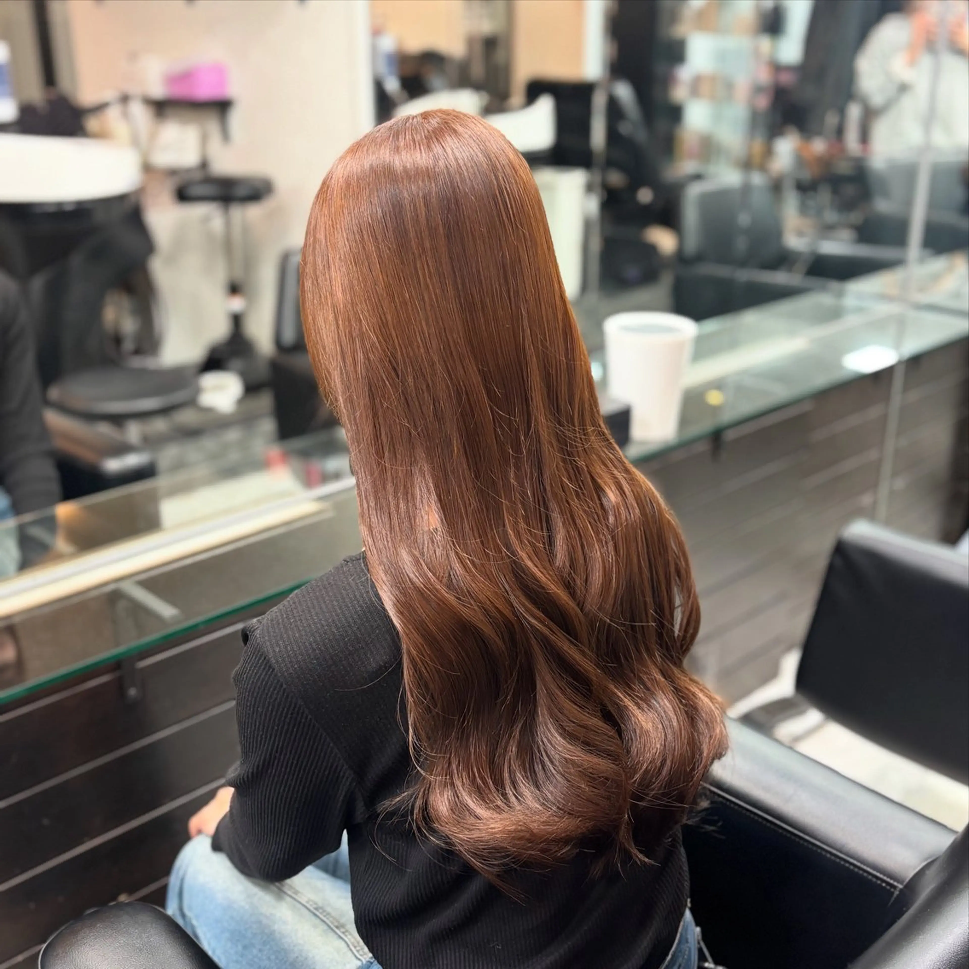 ロング カラー ヘアカラー トリートメント パドゥプロン あんずのヘアスタイル