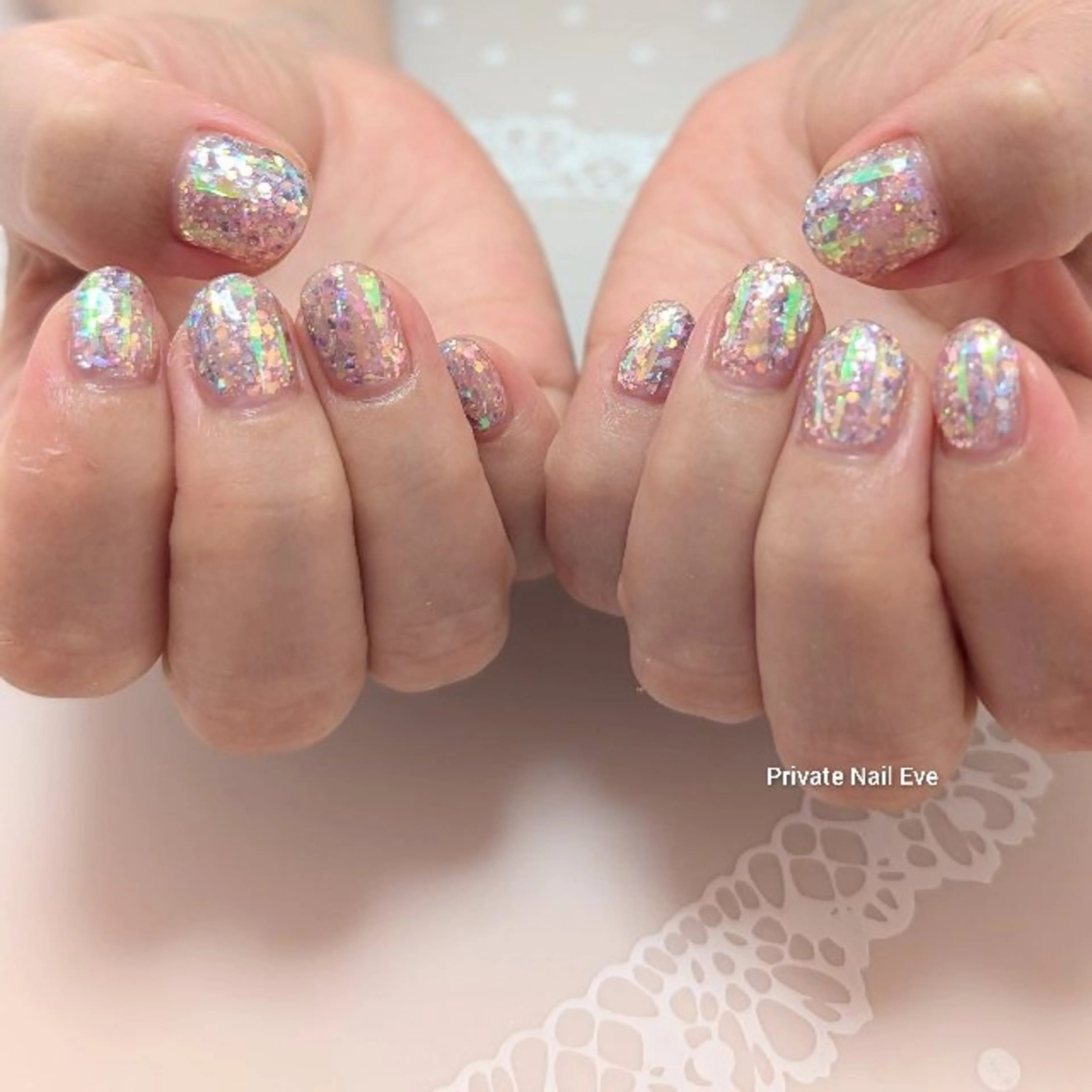 ネイル 氷ネイル・うるうるネイル 持ち込み ハンドネイル ネイル junkoのネイルデザイン