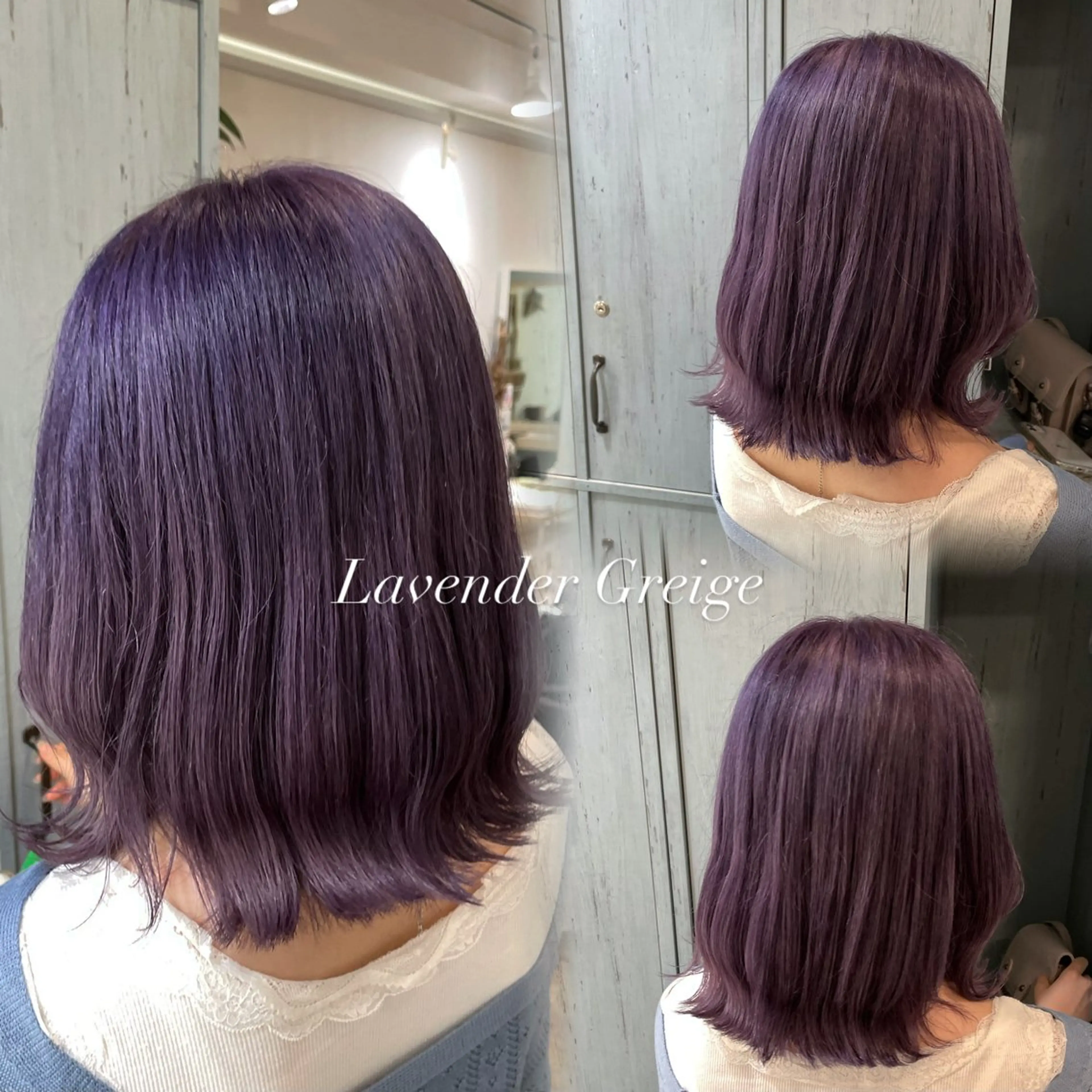 ミディアム カット ヘアカラー トリートメント ピンク・ラベンダー/ レイヤー/NANAのヘアスタイル