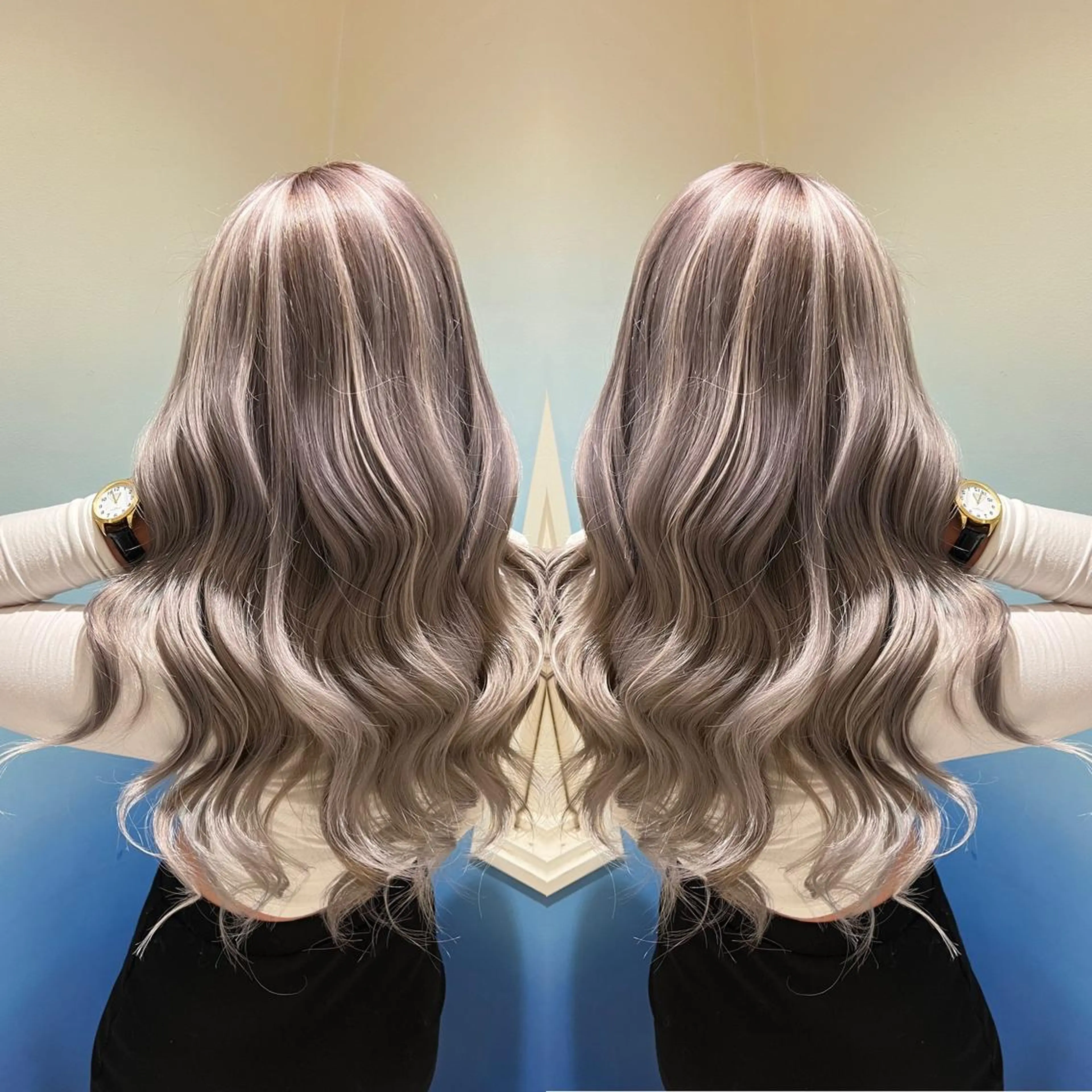 ミディアム ヘアアレンジ 🔥ハイトーンカラー ギャルNAOKI🔥のヘアスタイル