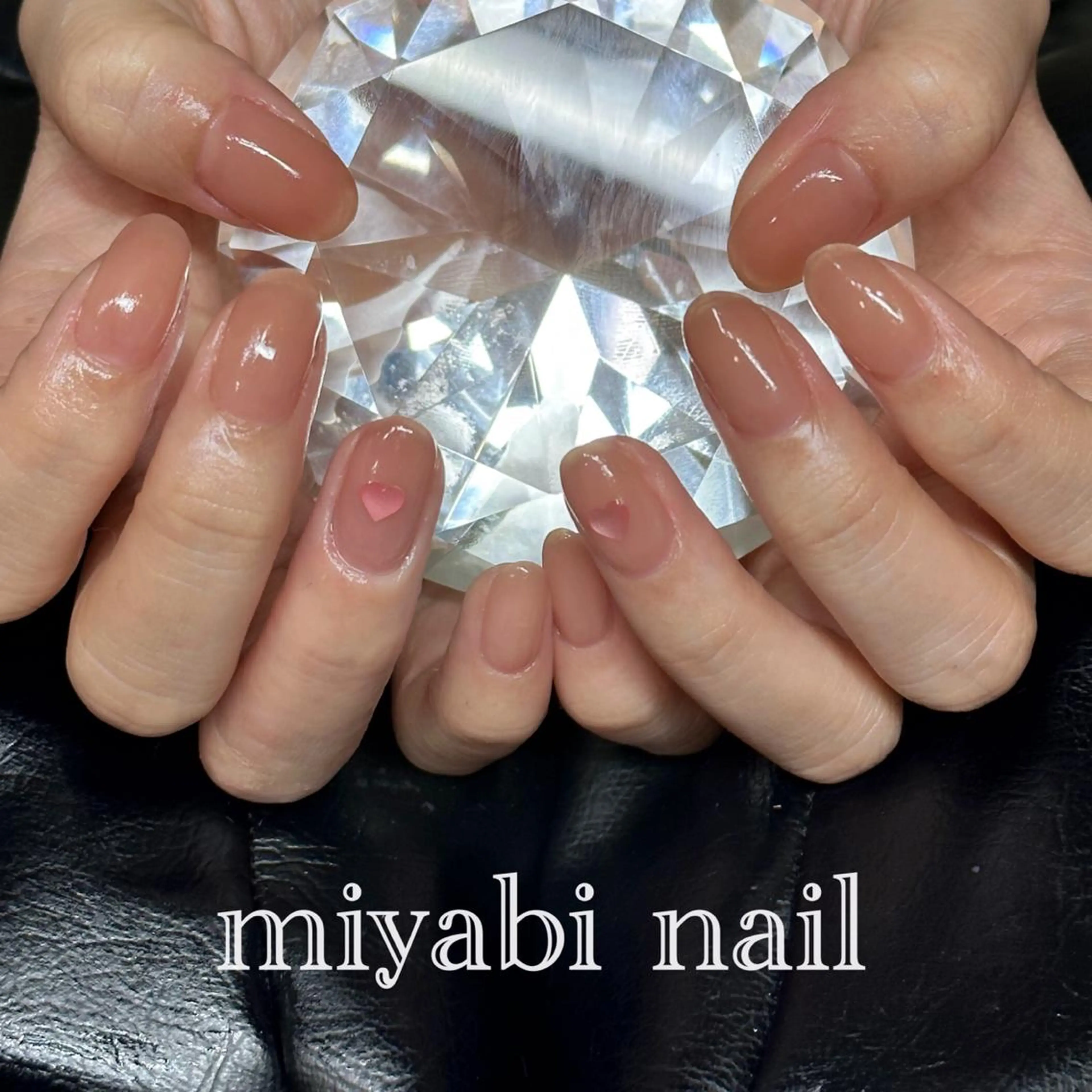 ネイル ジェルネイル ハート 持ち込み ワンカラーネイル ピンク ハンドネイル miyabi nail 桂川駅近くのネイルデザイン