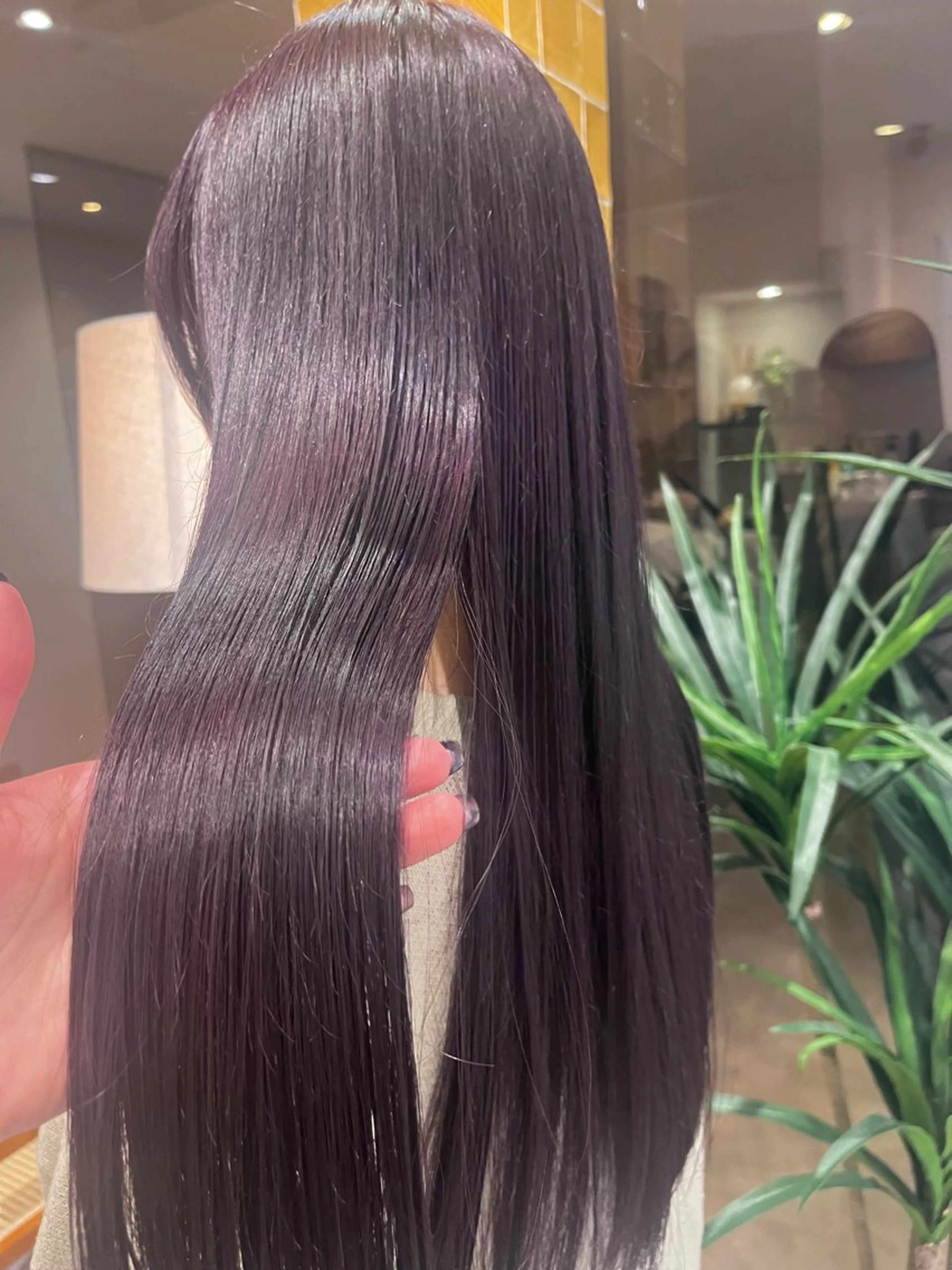 ロング カラー ブリーチ ディープラベンダー ダブルカラー ラベンダーカラー ブリーチなしカラー ﾚｲﾔｰ🩵透明感 ೀユイ🌙のヘアスタイル