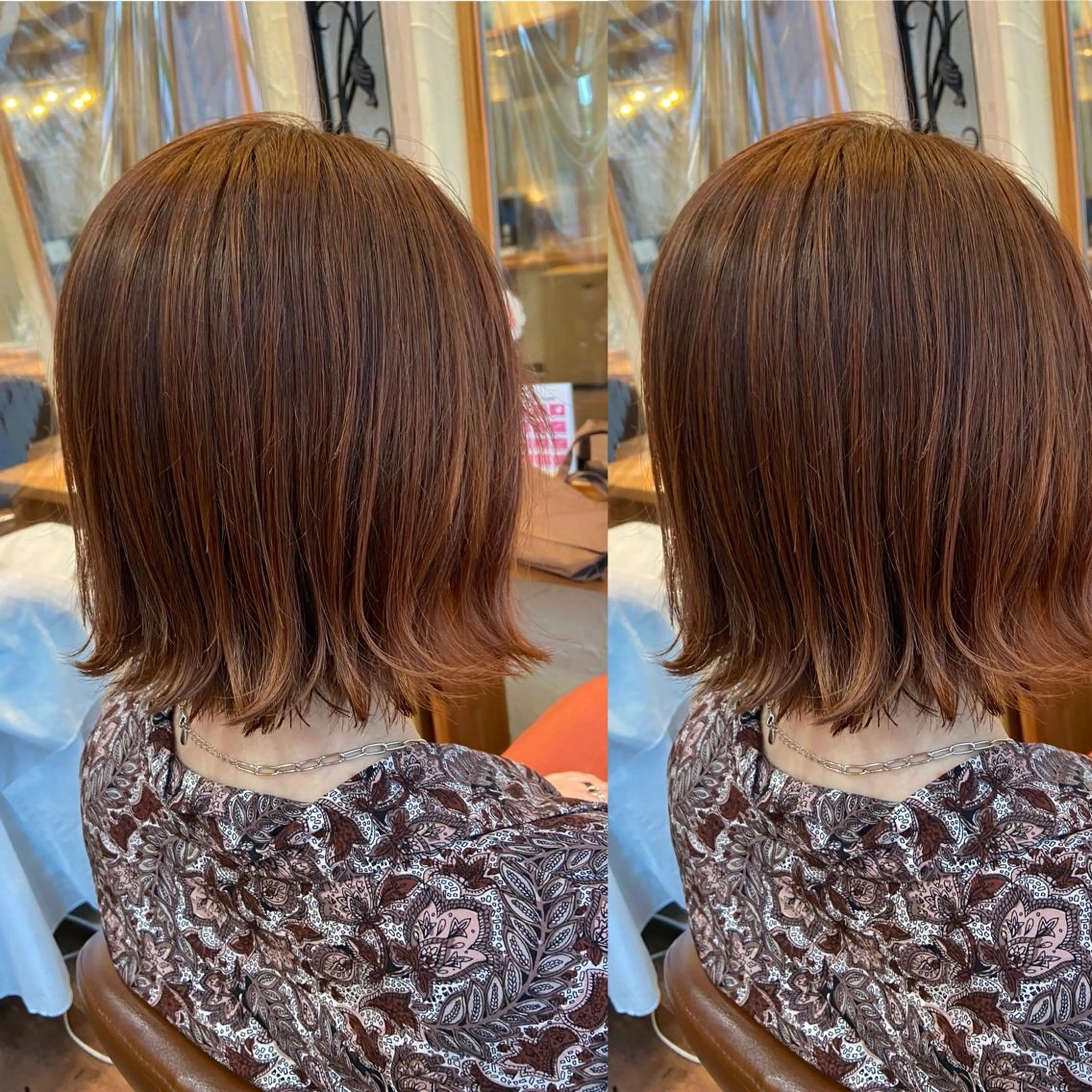 ショート カラー ハイライトカラー オレンジ ハイライト 鎌田 祥江のヘアスタイル