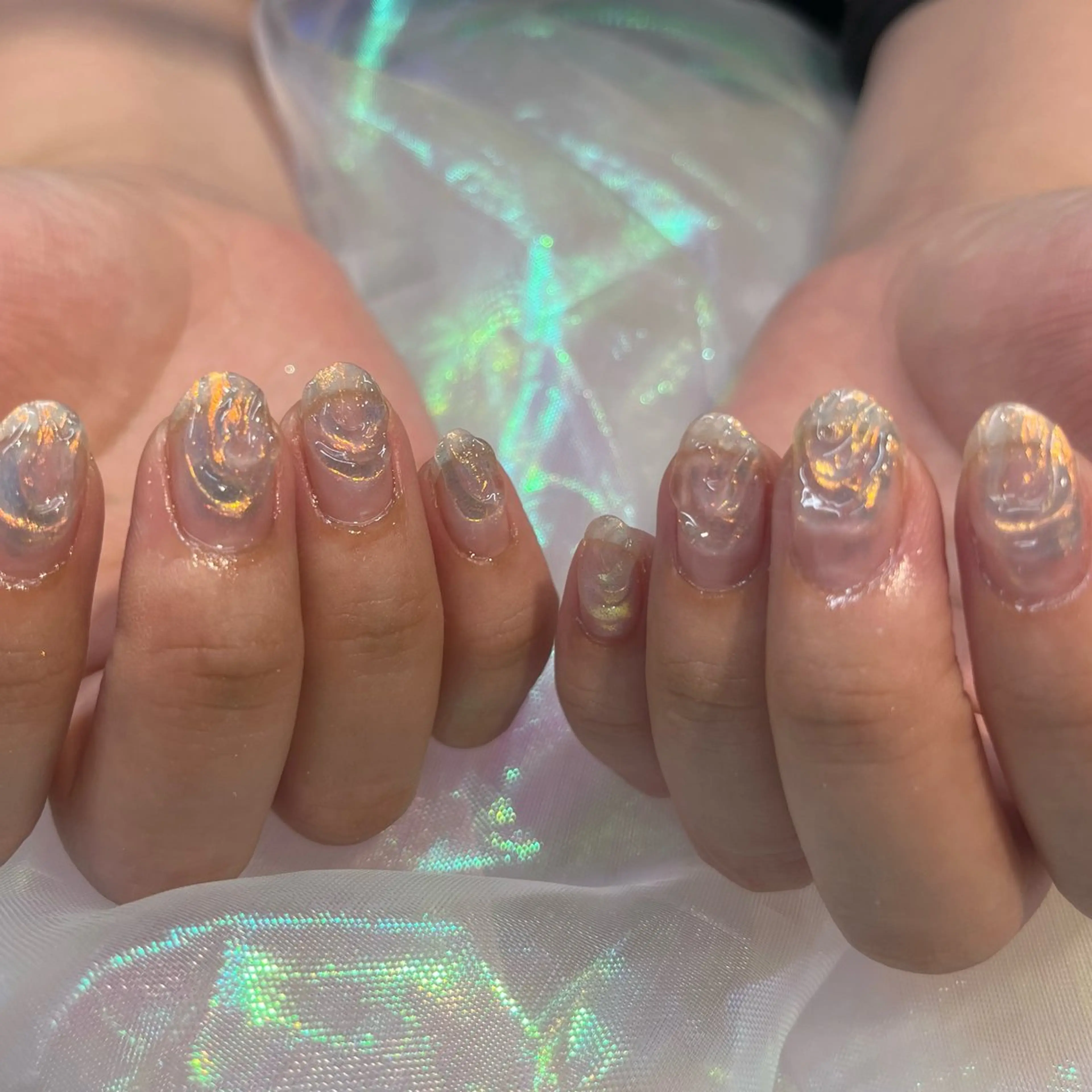 ネイル オーロラネイル ニュアンスネイル 渡邊 あかりのネイルデザイン