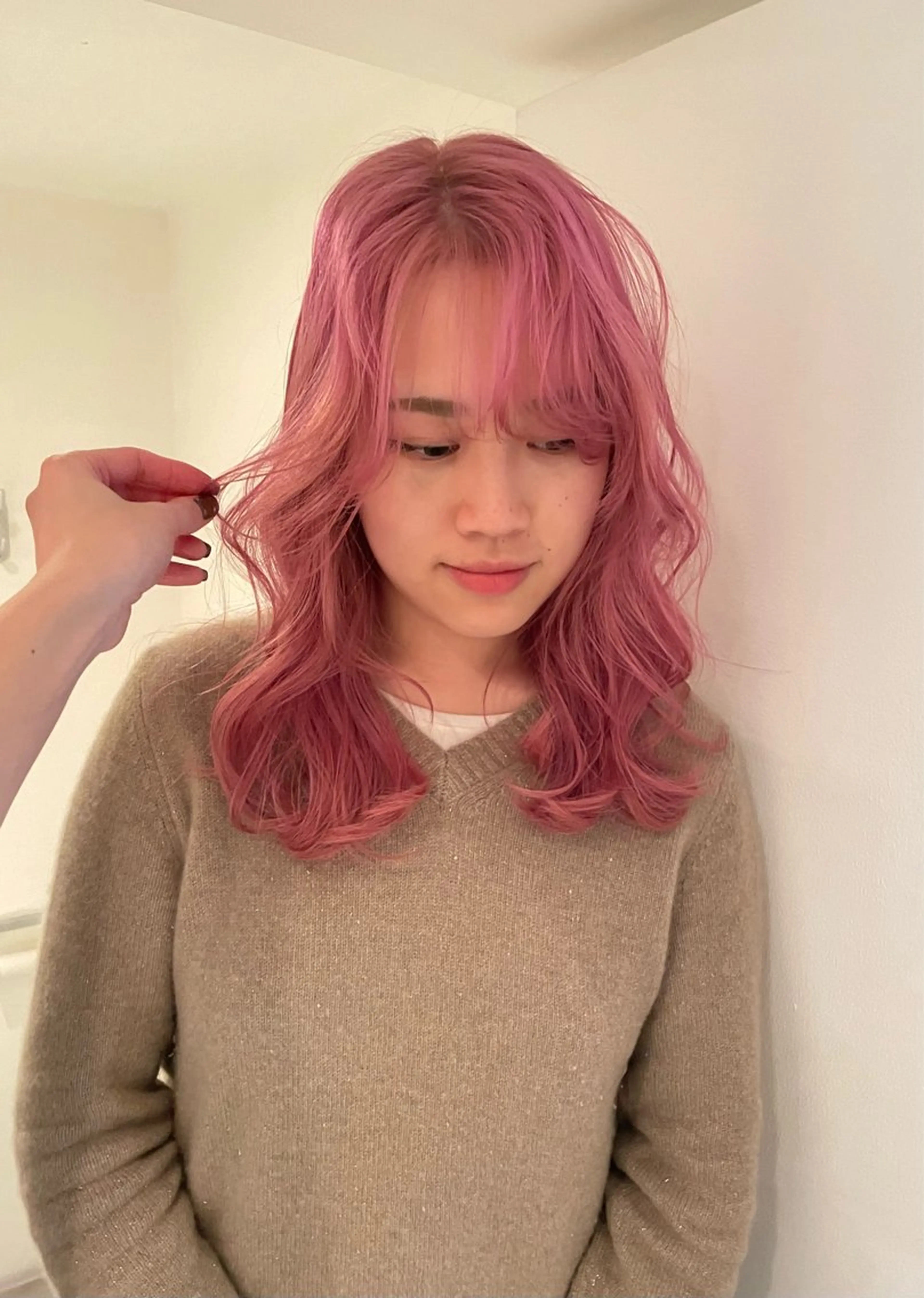 ミディアム カラー ヘアカラー トリートメント chiharu ボブ/レイヤーのヘアスタイル