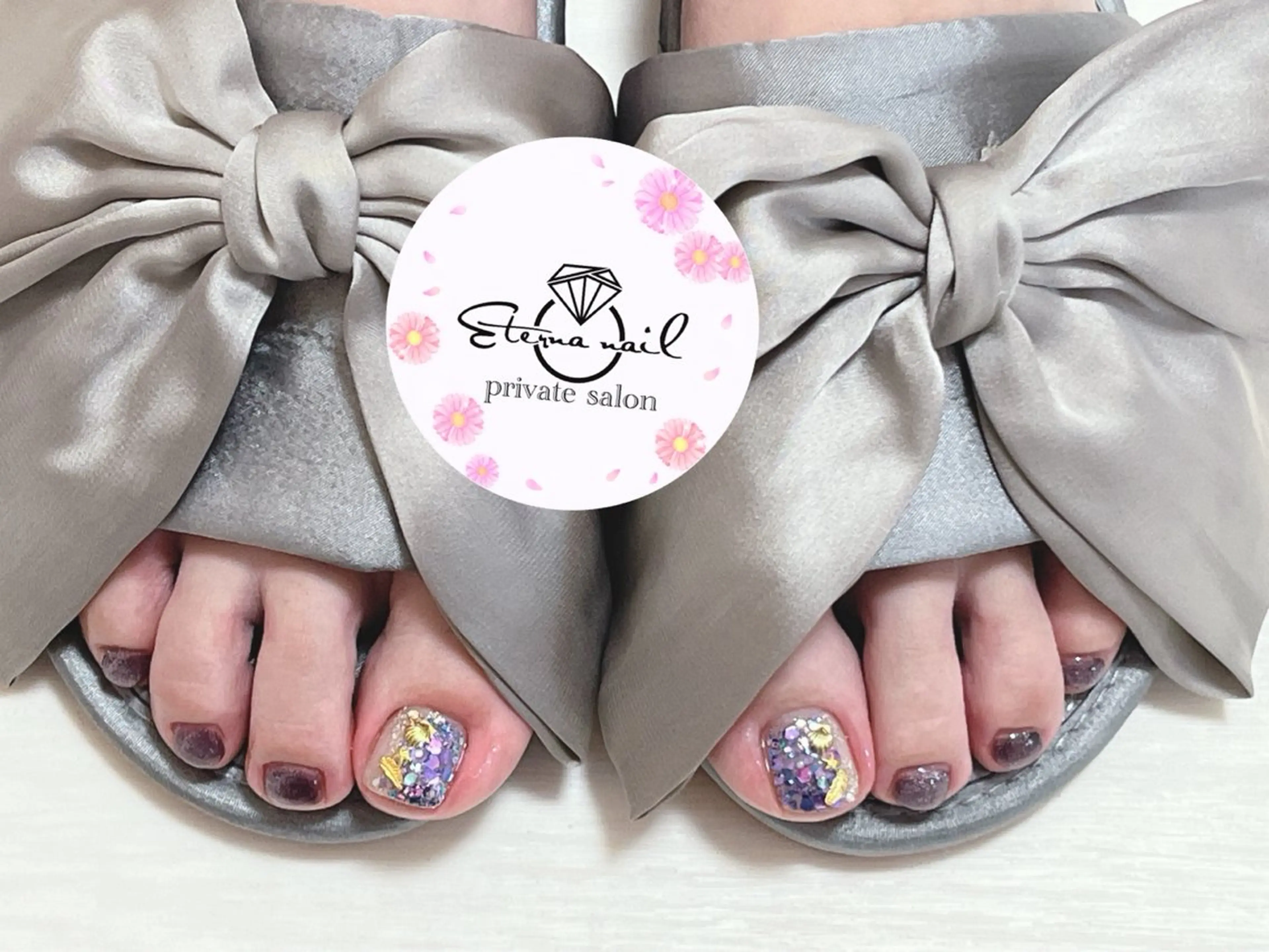 初回ジェルオフ無料‼️フットマグネット親指アートコースの写真