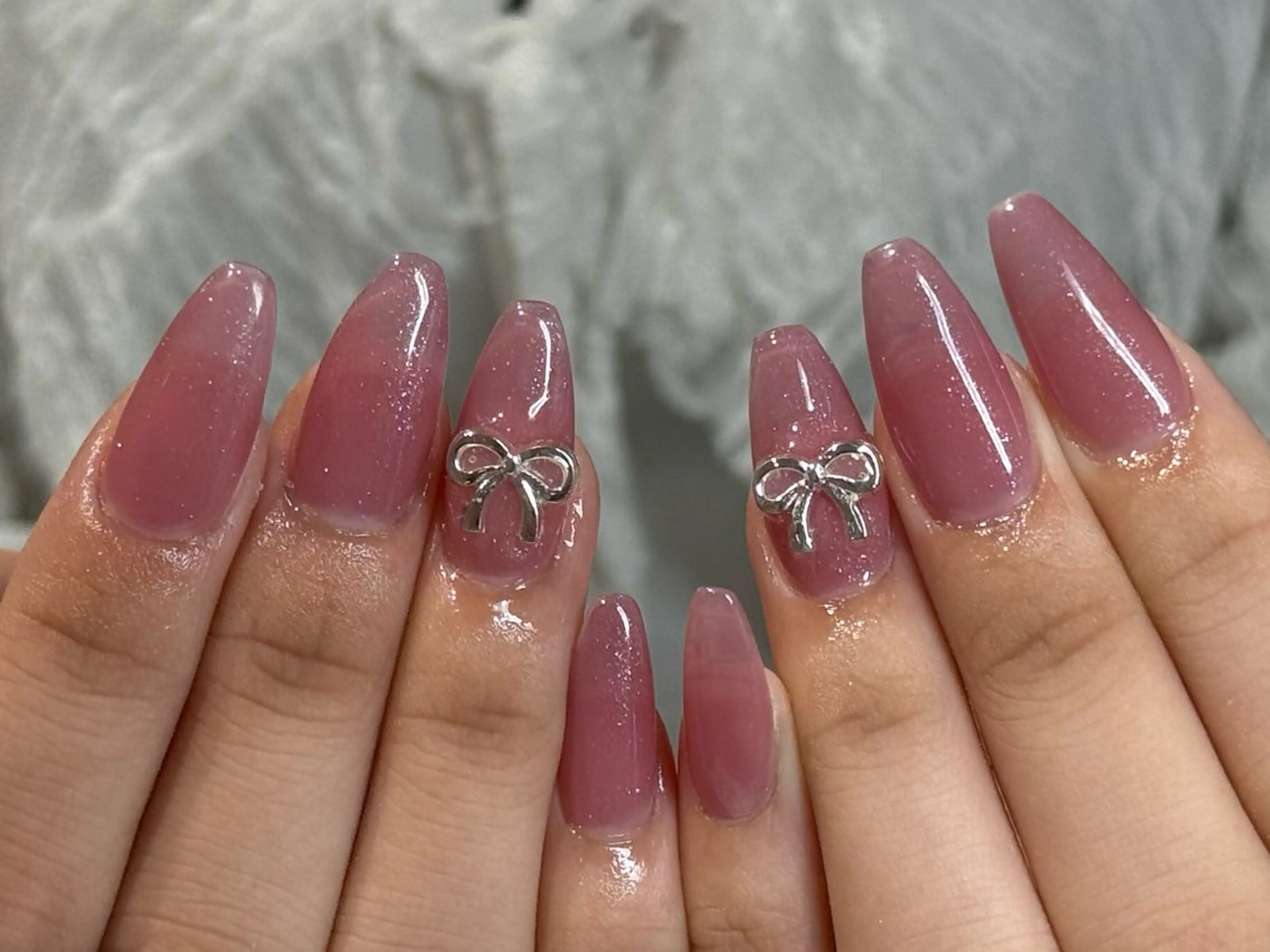 ネイル 長さ出し ワンカラーネイル ハンドネイル Ruru akari 大阪天王寺のネイルデザイン