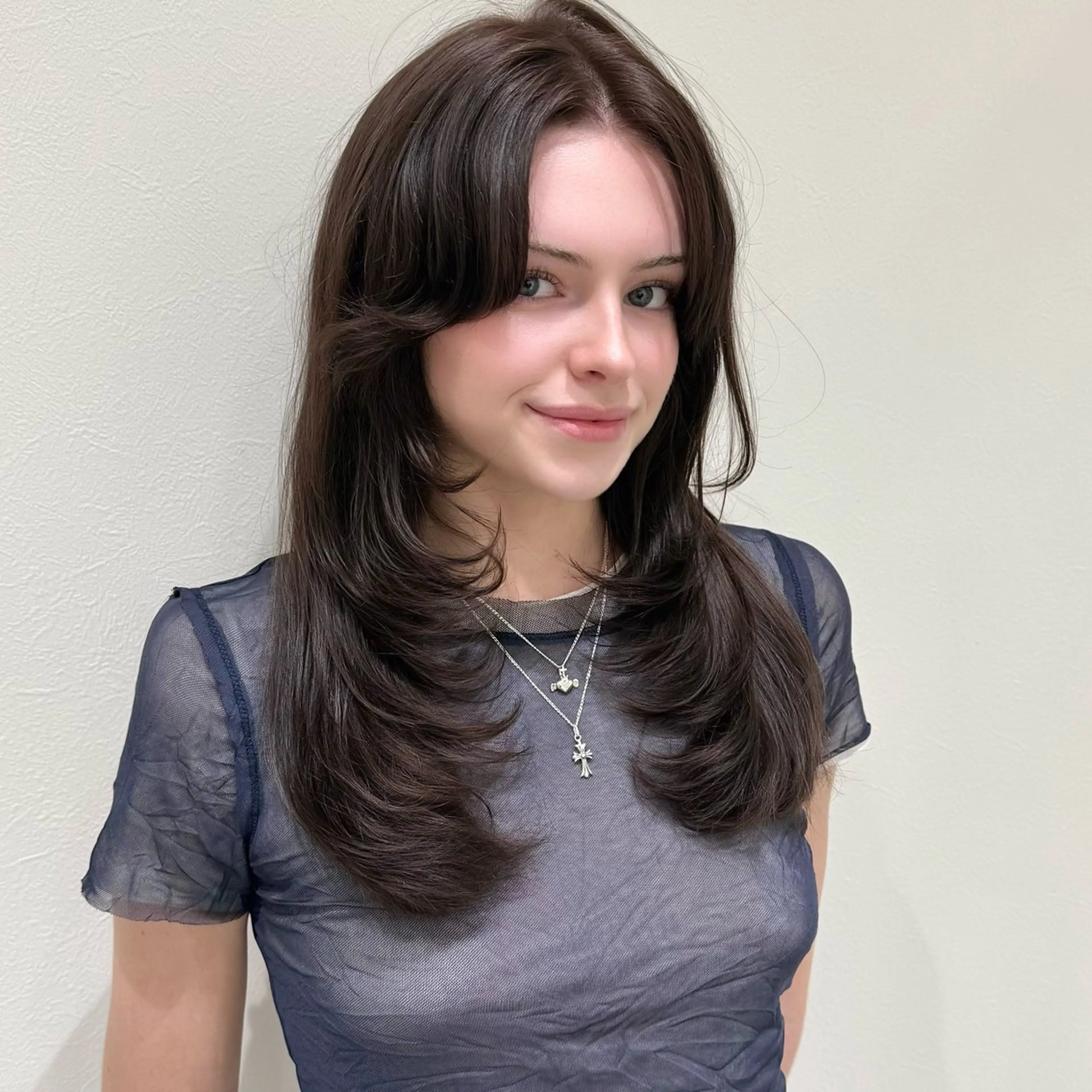 セミロング 韓国𝐻𝑎𝑖𝑟 🇰🇷🖤ハラのヘアスタイル