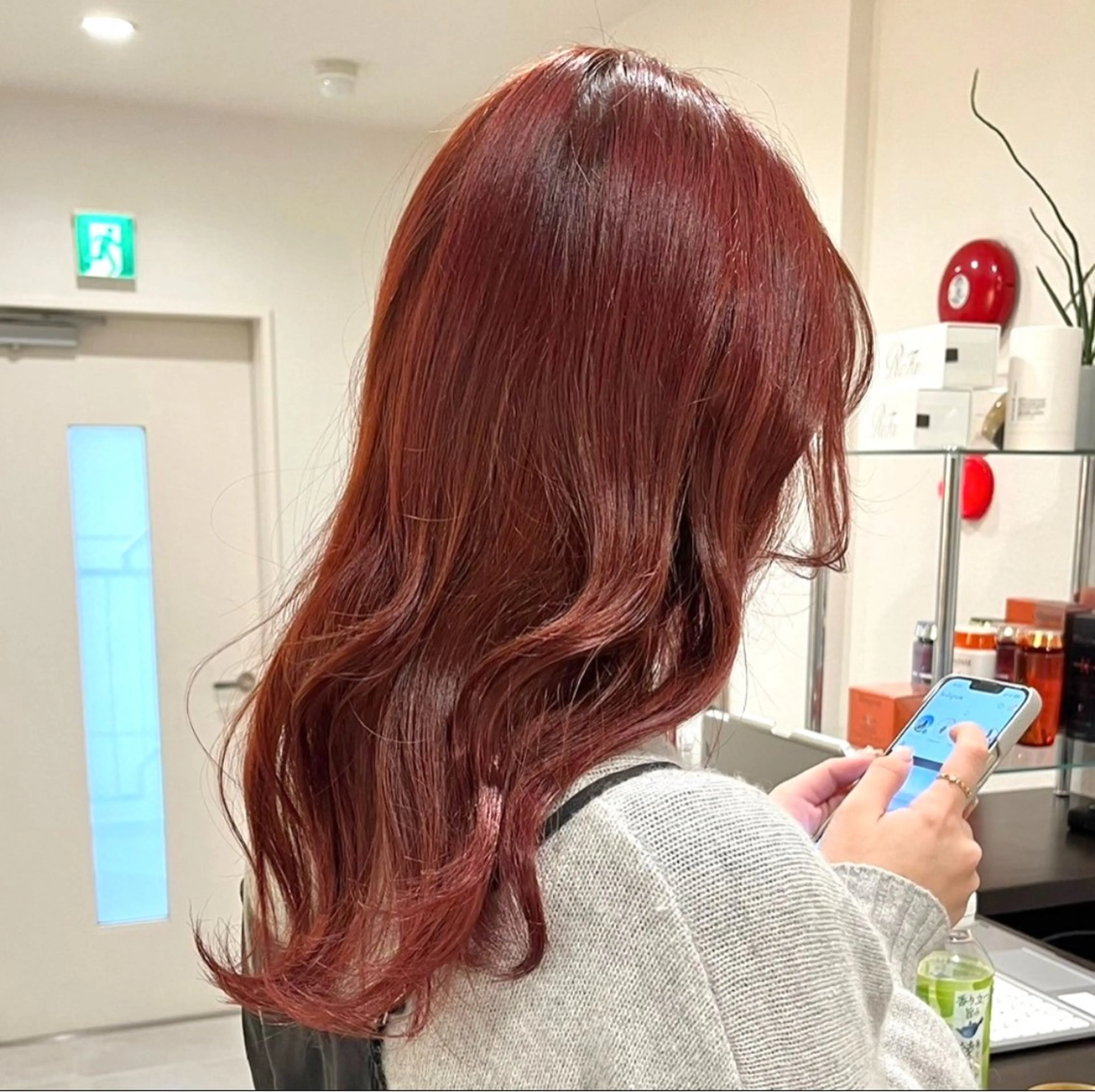 ロング カラー 透明感カラー レッドカラー ロング 💎ケアブリーチ💎 艶カラー/ふうとのヘアスタイル