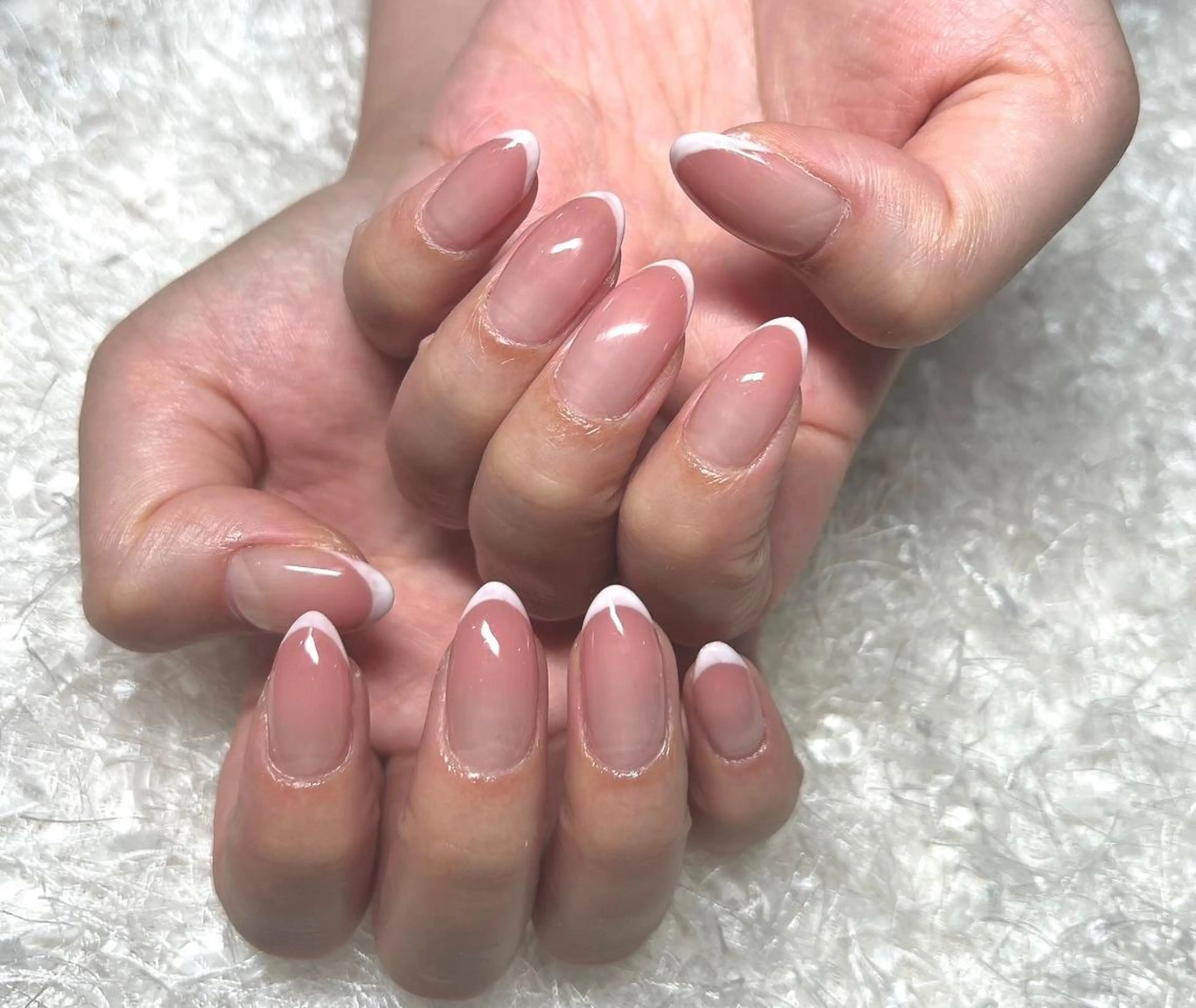 ネイル 長さ出し フレンチネイル ジェルネイル グラデーション 韓国ネイル ハンドネイル Nail&eye Belire 新宿のネイルデザイン