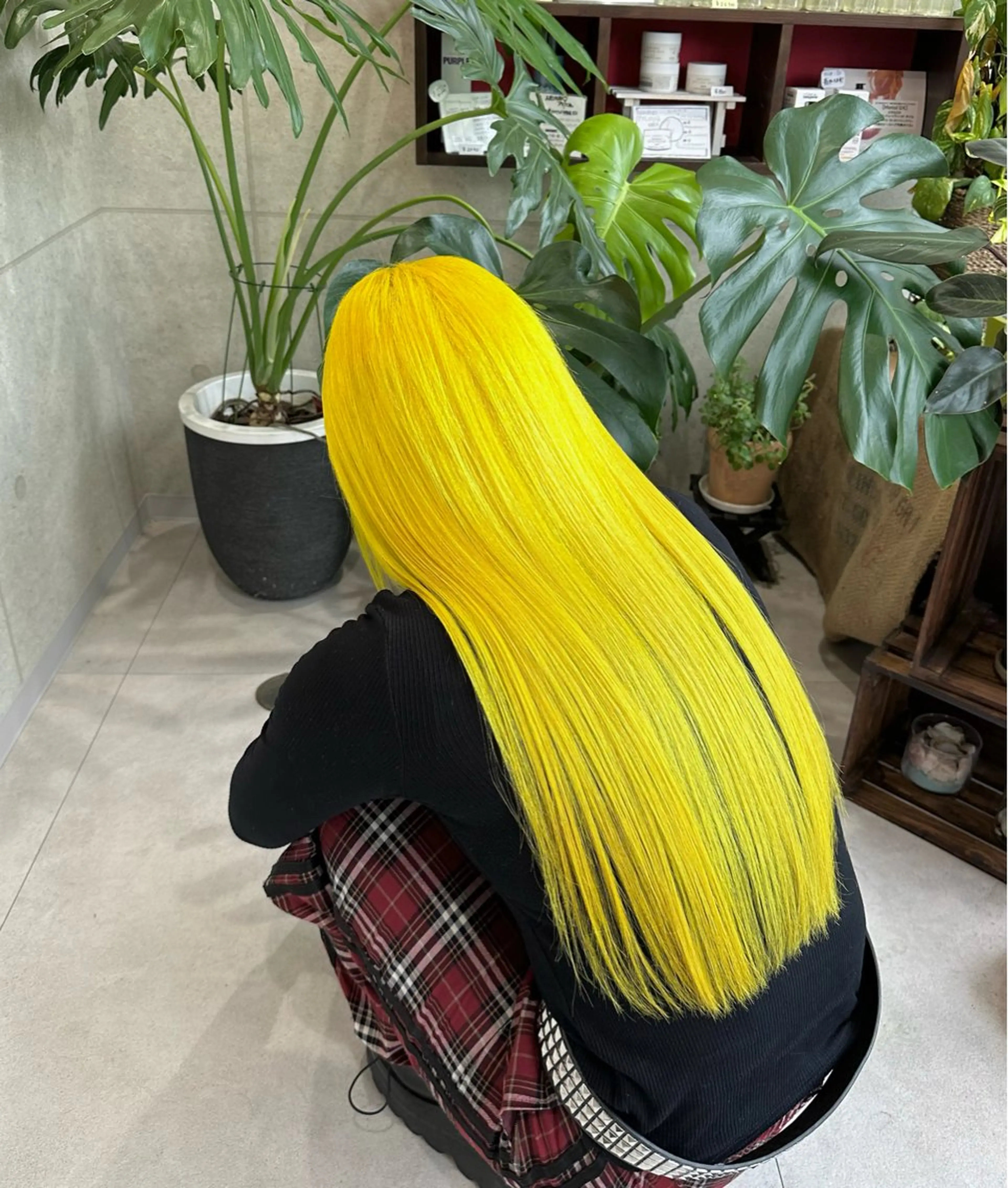 ロング カラー ハイトーンカラー イエローカラー 遠藤惟斗/自由が丘/ 透明感カラー/パーマのヘアスタイル