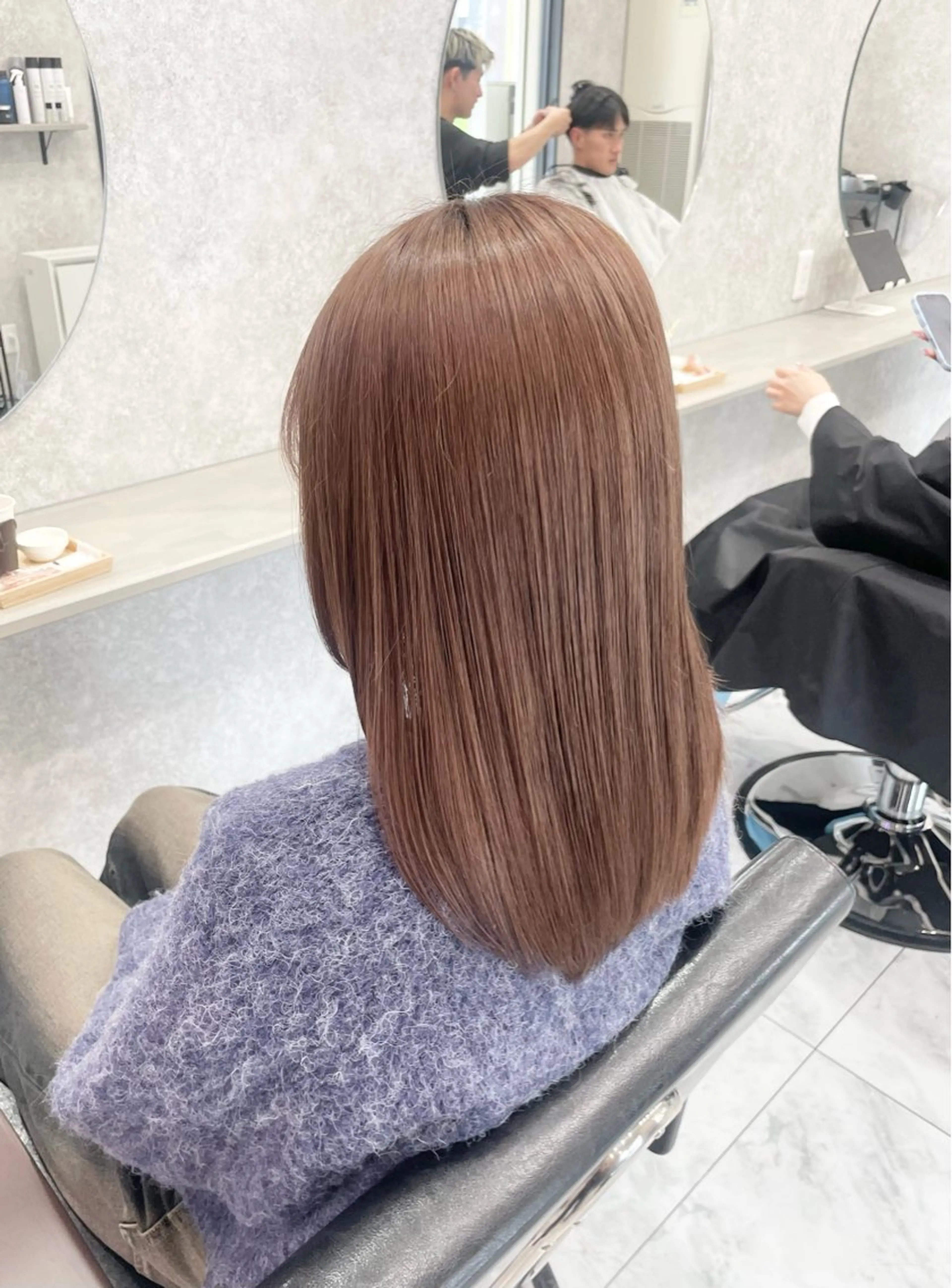 ミディアム 🦋ハイトーン🦋 石山 希理🦋のヘアスタイル