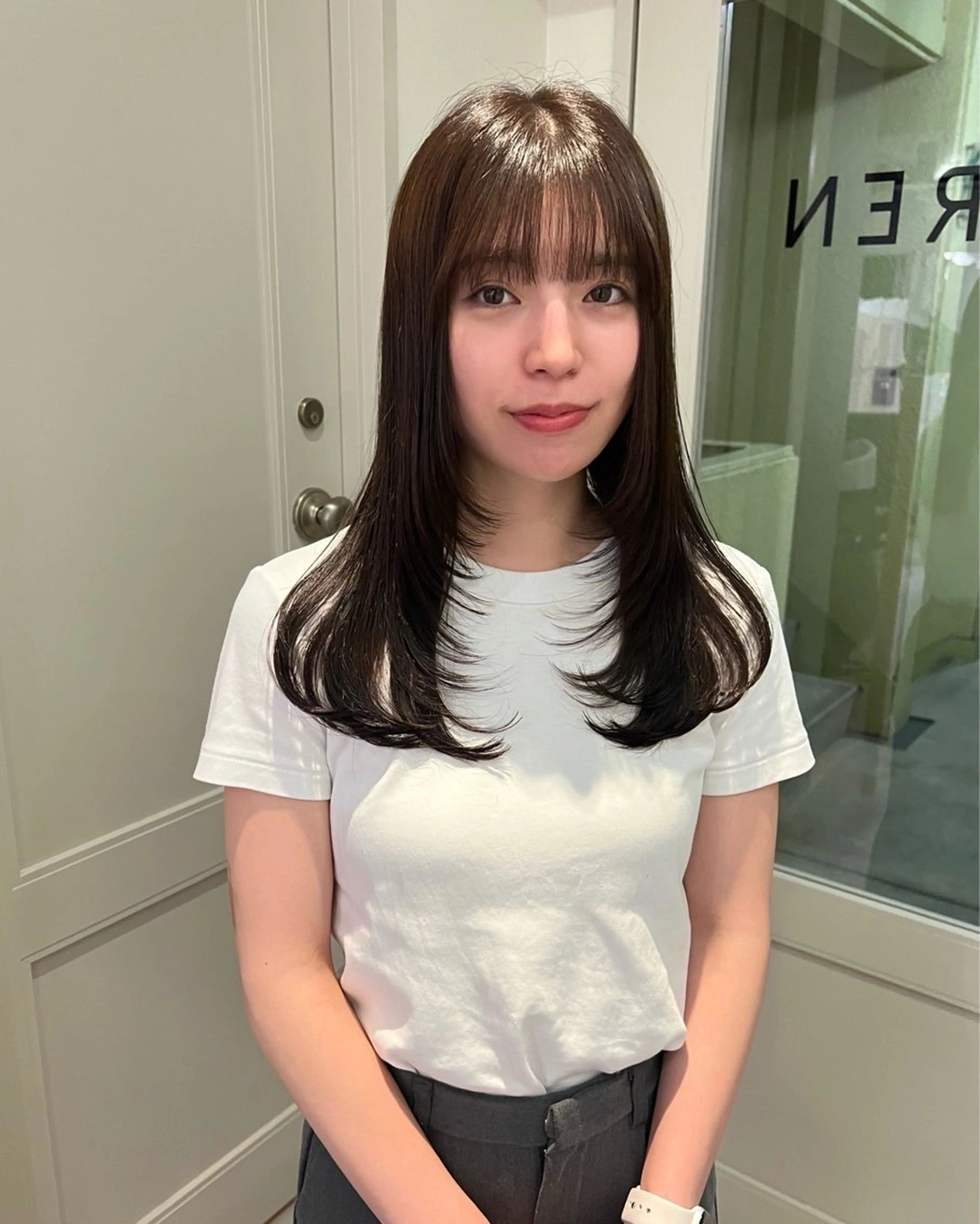 セミロング カット ヘアカラー トリートメント レイヤーカット/暖色 カラー/mao🎀のヘアスタイル