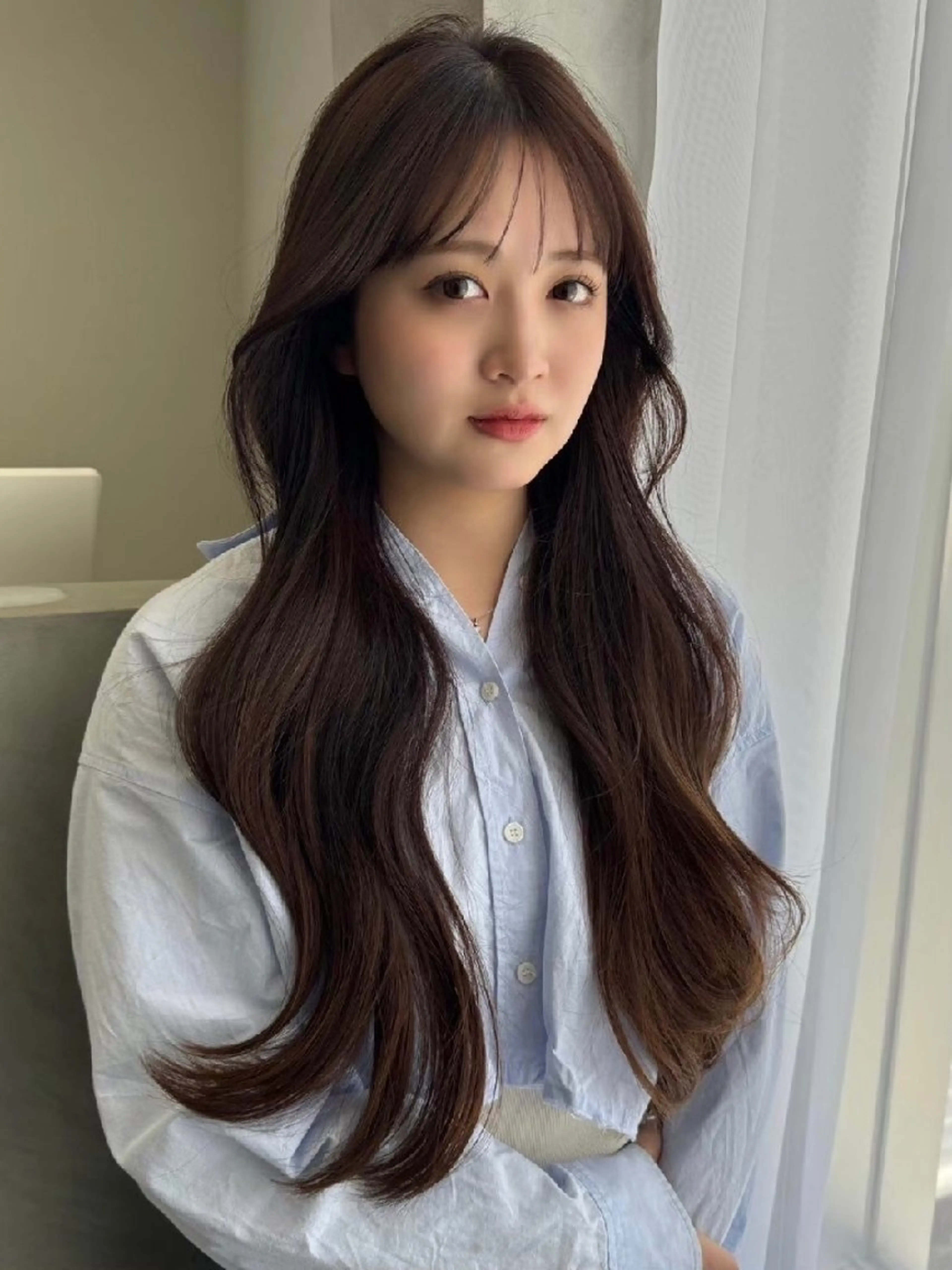 ロング カラー 顔周りカット ロング ヘアカラー トリートメント 髪質改善/ 上村旺武のヘアスタイル