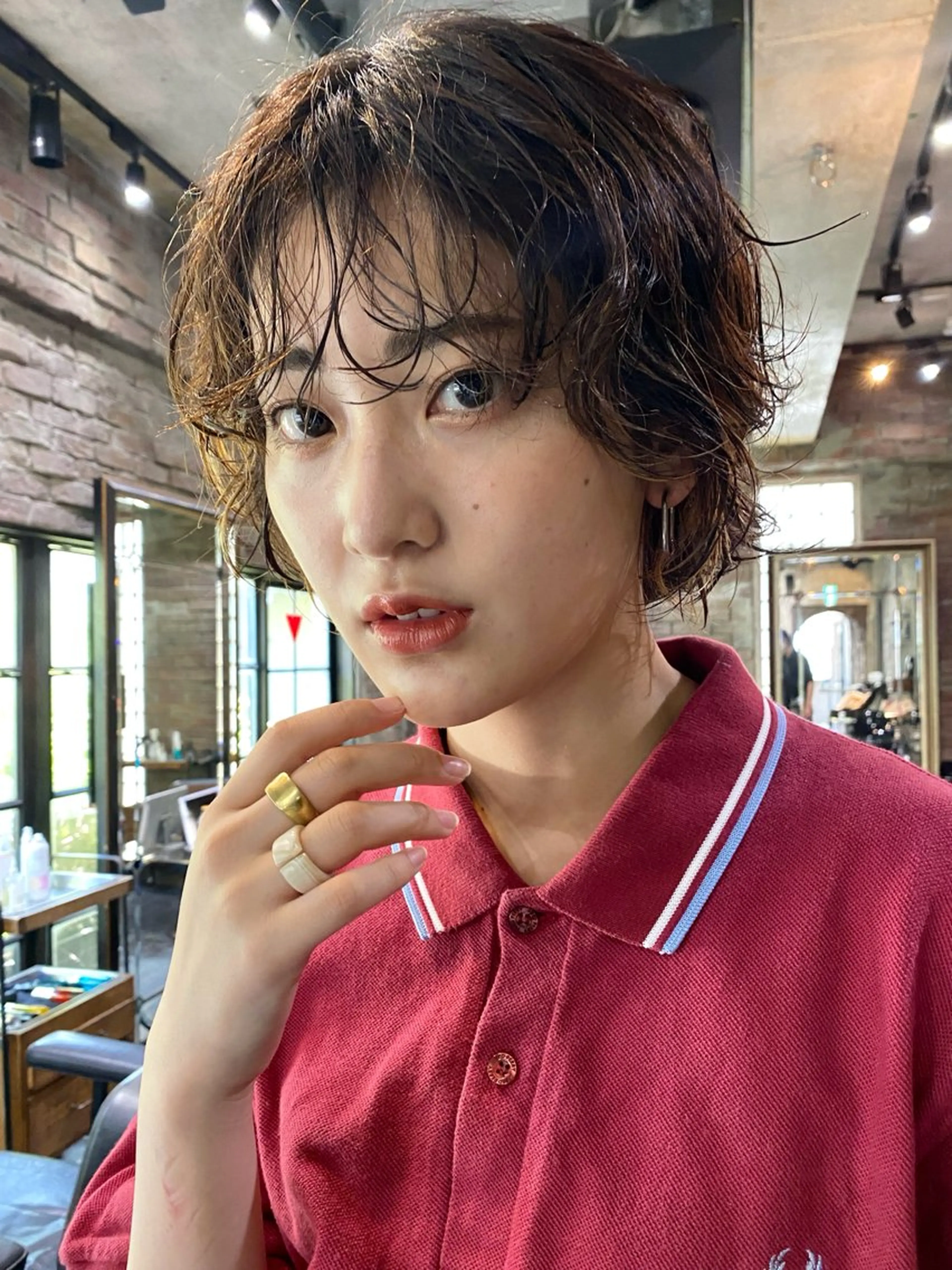 ミディアム カラー パーマ ミディアムパーマ ボブ カット ヘアカラー パーマ トリートメント カラー/パーマ/ 鎌田健/渋谷のヘアスタイル